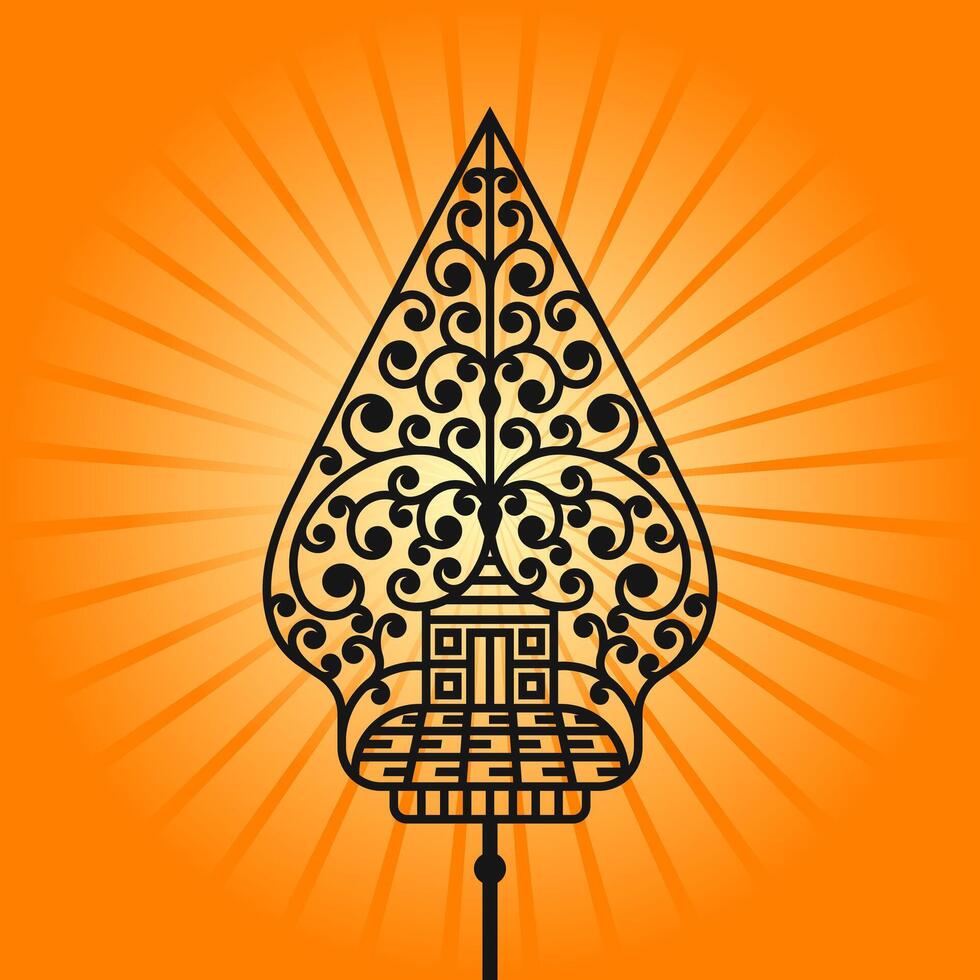 980x980 Illustration graphic of javanesse culture gunungan wayang