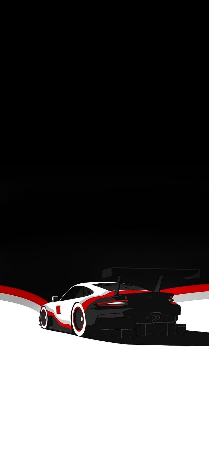 800x1733 Racing car, art, cool, modified, red, turbo, white, HD phone wallpaper