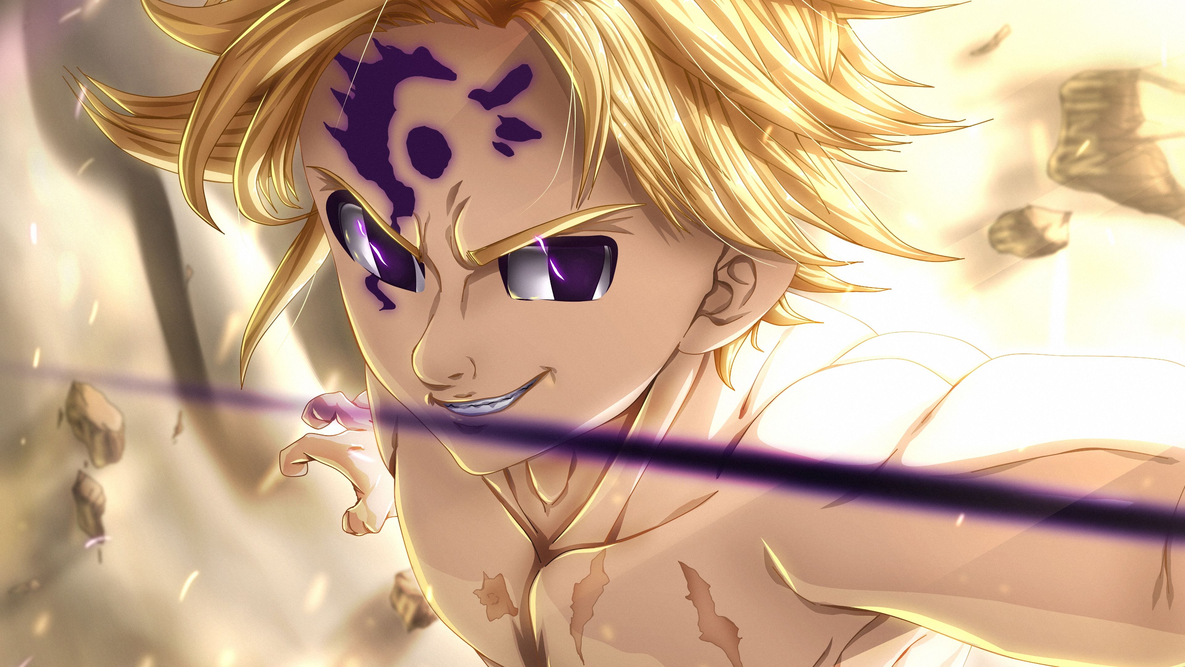 3840x2160 Meliodas Unleashed: Ultra HD Anime Wallpaper from The Seven Deadly Sins by Dragon-animex2160