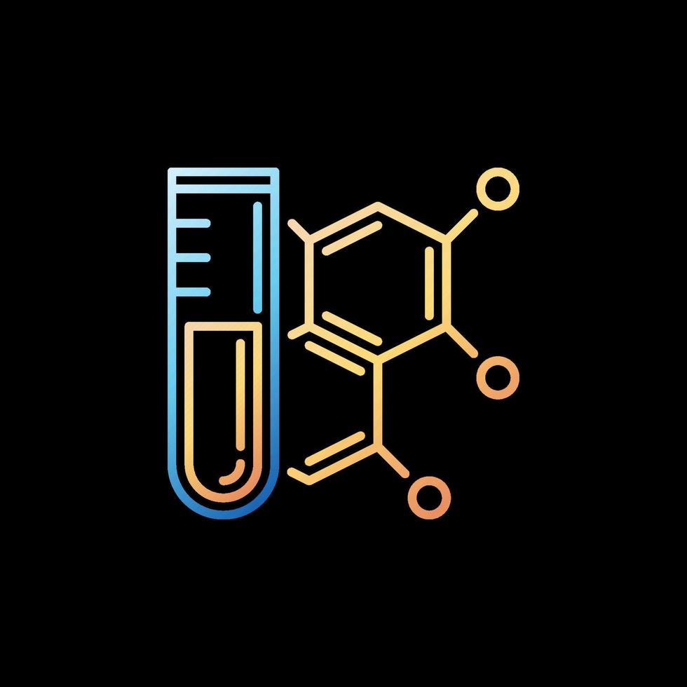 980x980 Test Tube and Chemical Formula Analysis linear colorful icon