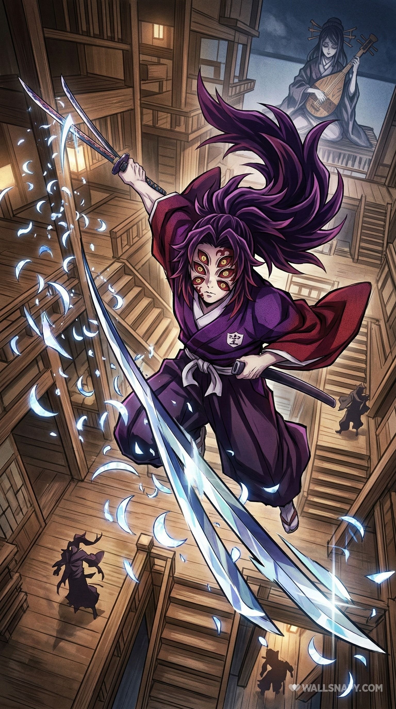 1536x2752 Kokushibo demon slayer anime 4k wallpaper