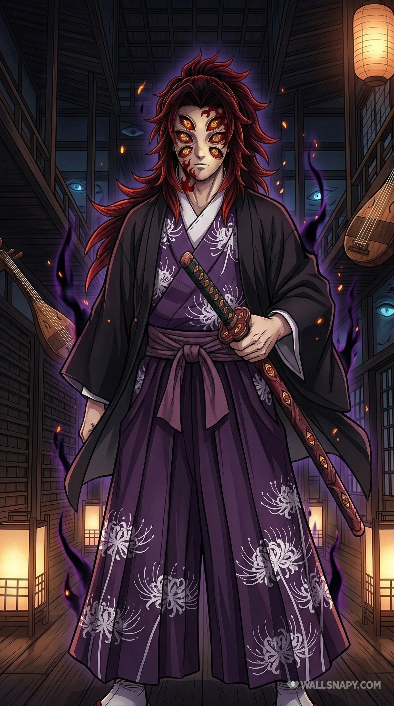 1536x2752 Kokushibo full body moon breathing warrior 4k wallpaper