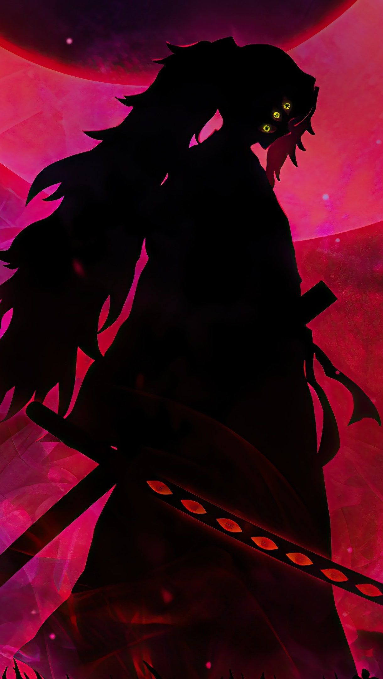 1220x2160 Kokushibo de Demon slayer Anime Wallpaper 4K for iPhone and Mobile Phone