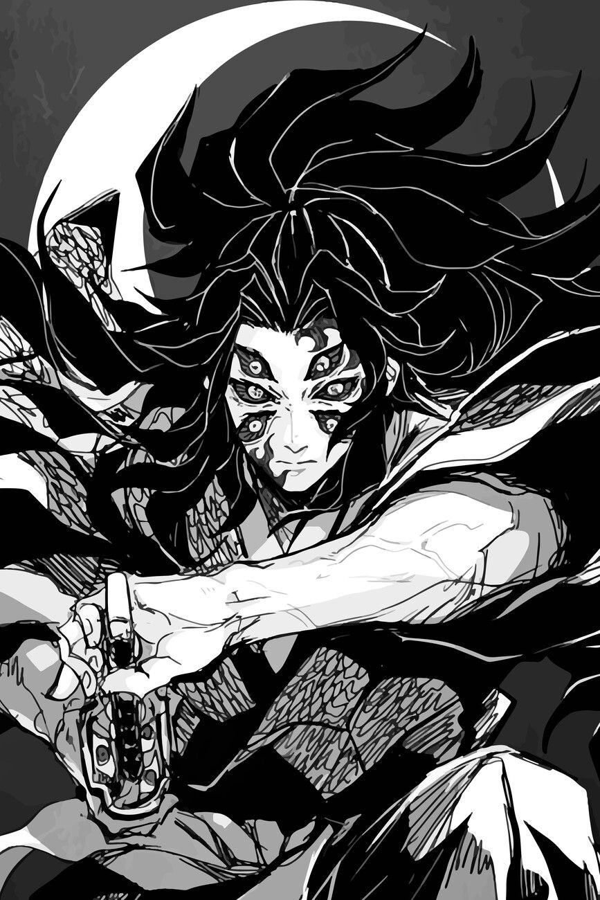 867x1300 Poster Kokushibo Kimetsu. Wall Art 1 FREE