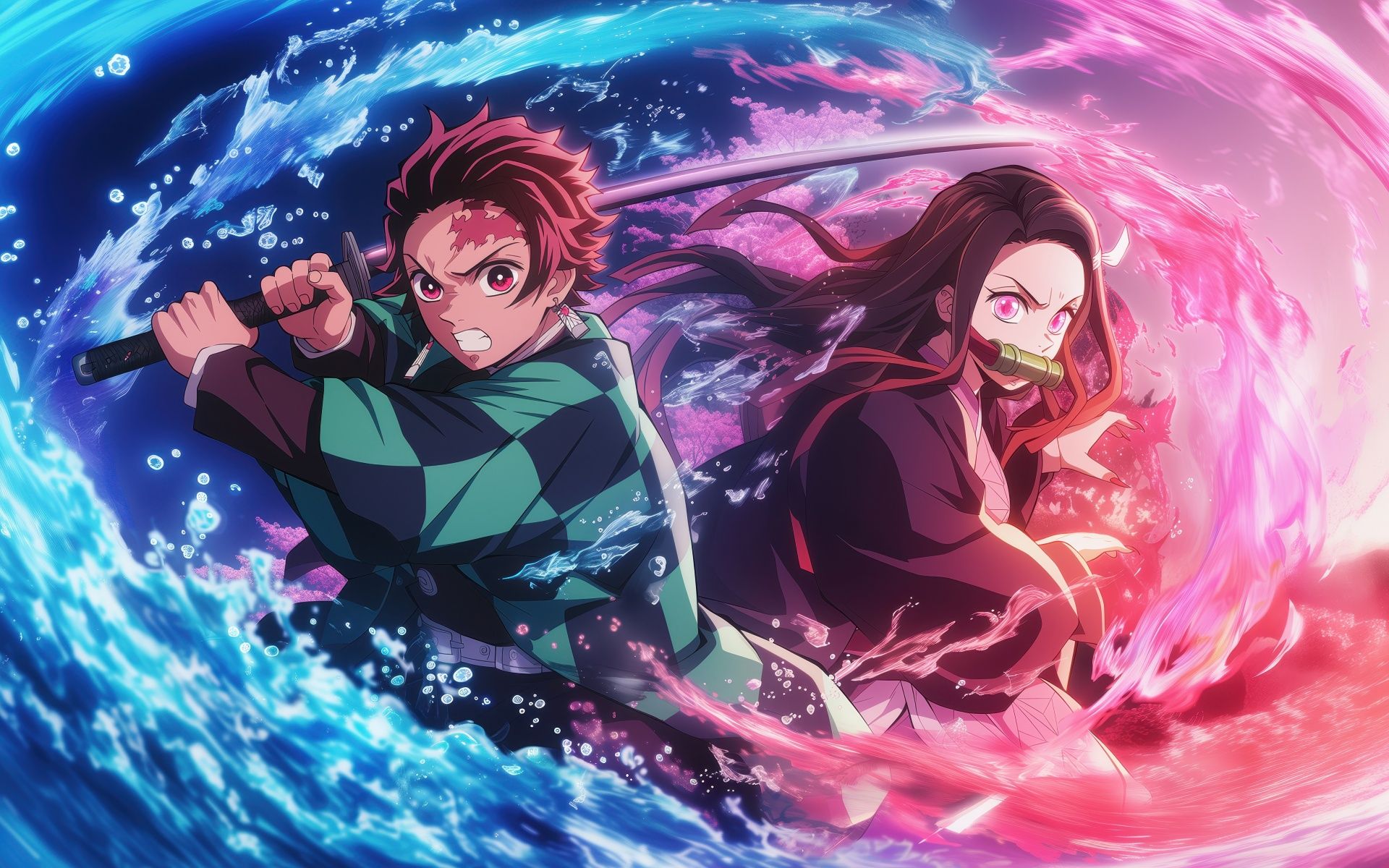 1920x1200 Tanjiro & Nezuko Wallpaper 4K, Ultrawide