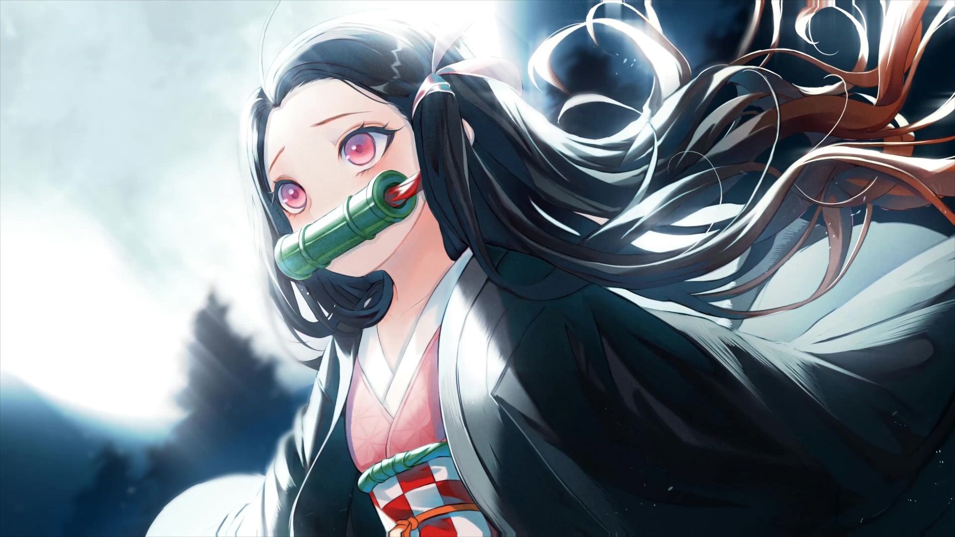 1920x1080 Kamado Nezuko In The Moonlight Kimetsu No Yaiba Live Wallpaper