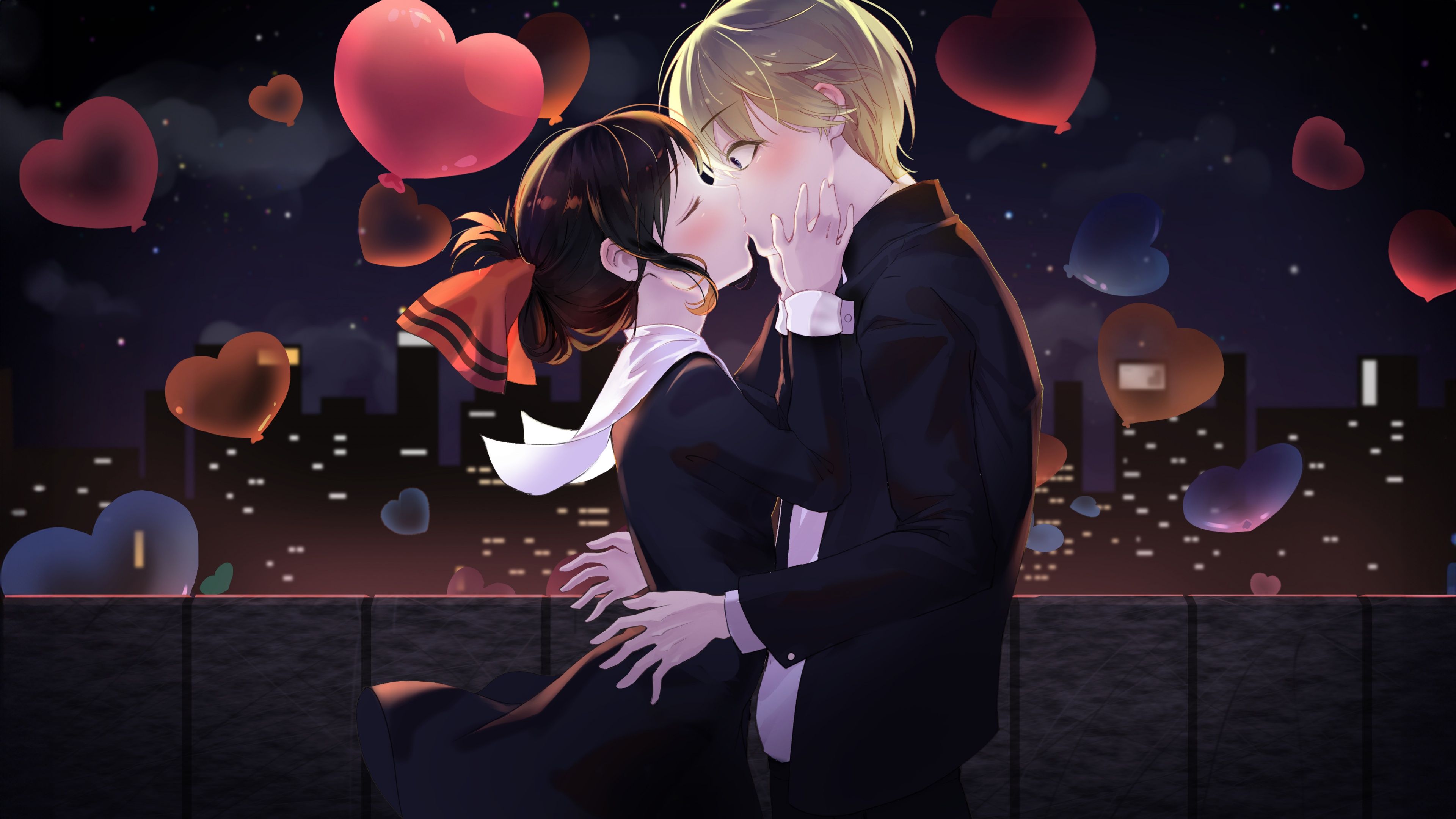 3840x2160 Kaguya Shinomiya Wallpaper 4K, Miyuki Shirogane, Anime couple