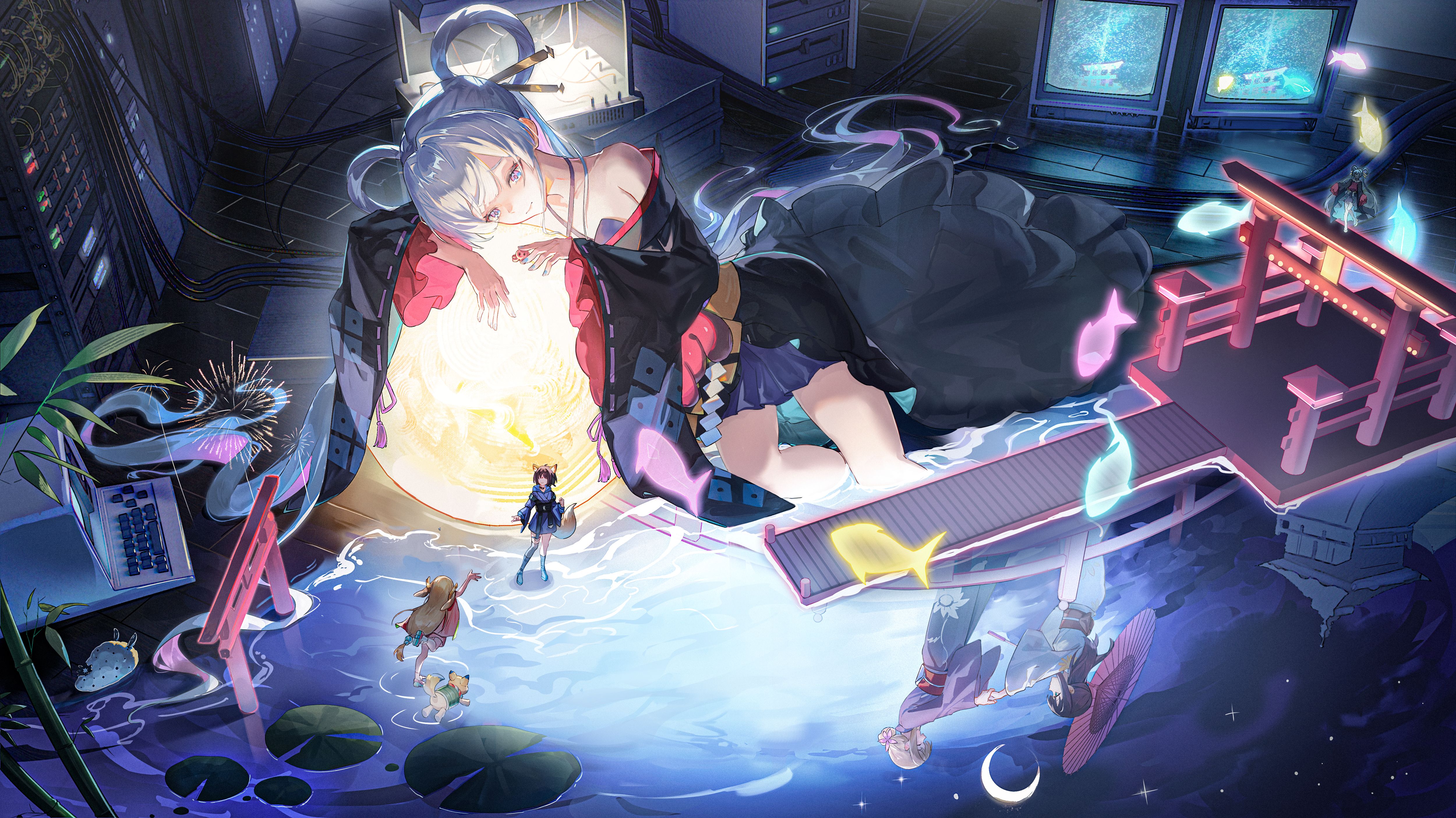 5000x2813 Runami Yachiyo Kaguya Hime! Anime Image Board