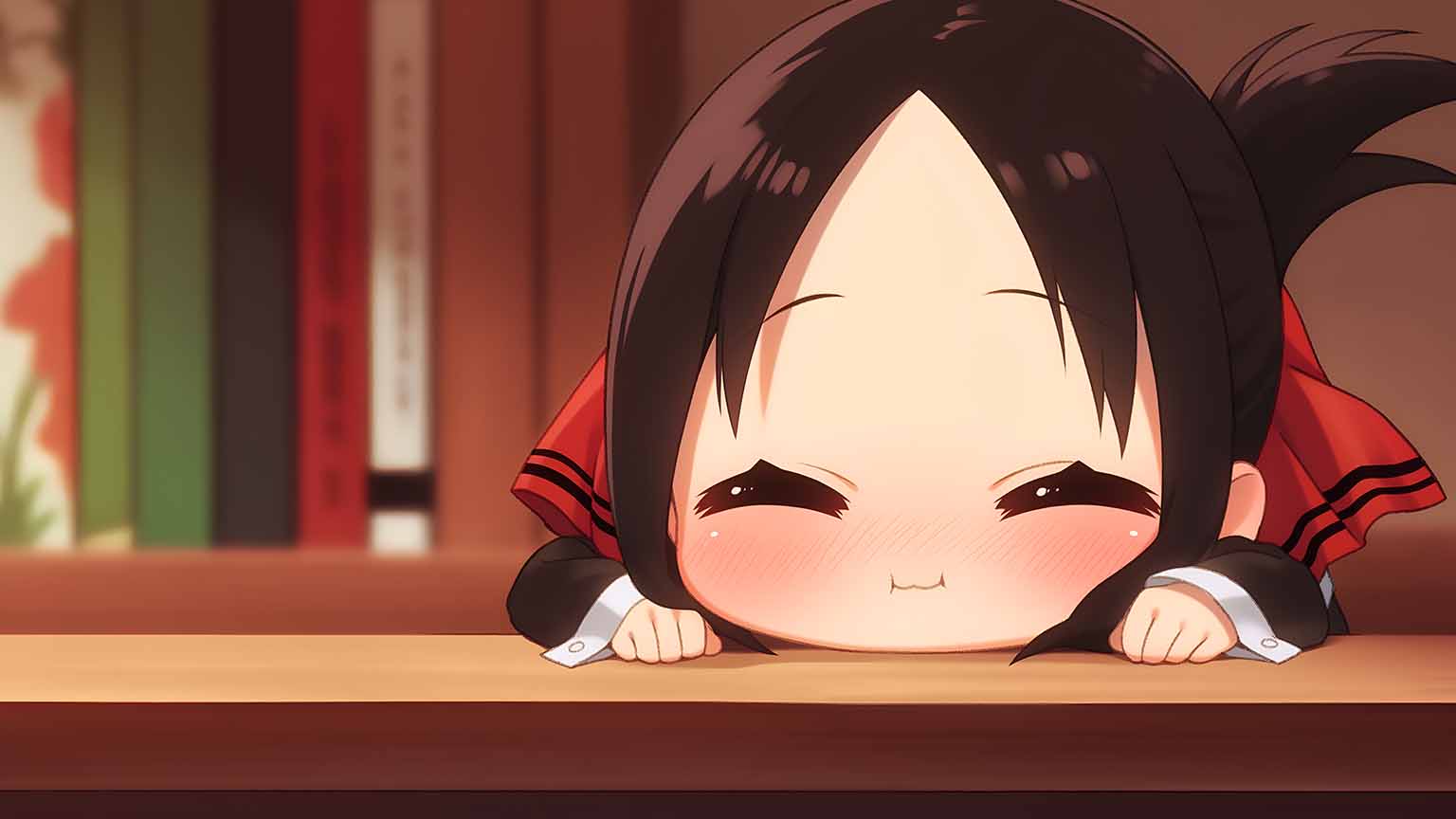 1536x864 Kaguya Sama Kaguya Shinomiya Chibi Style Desktop Wallpaper