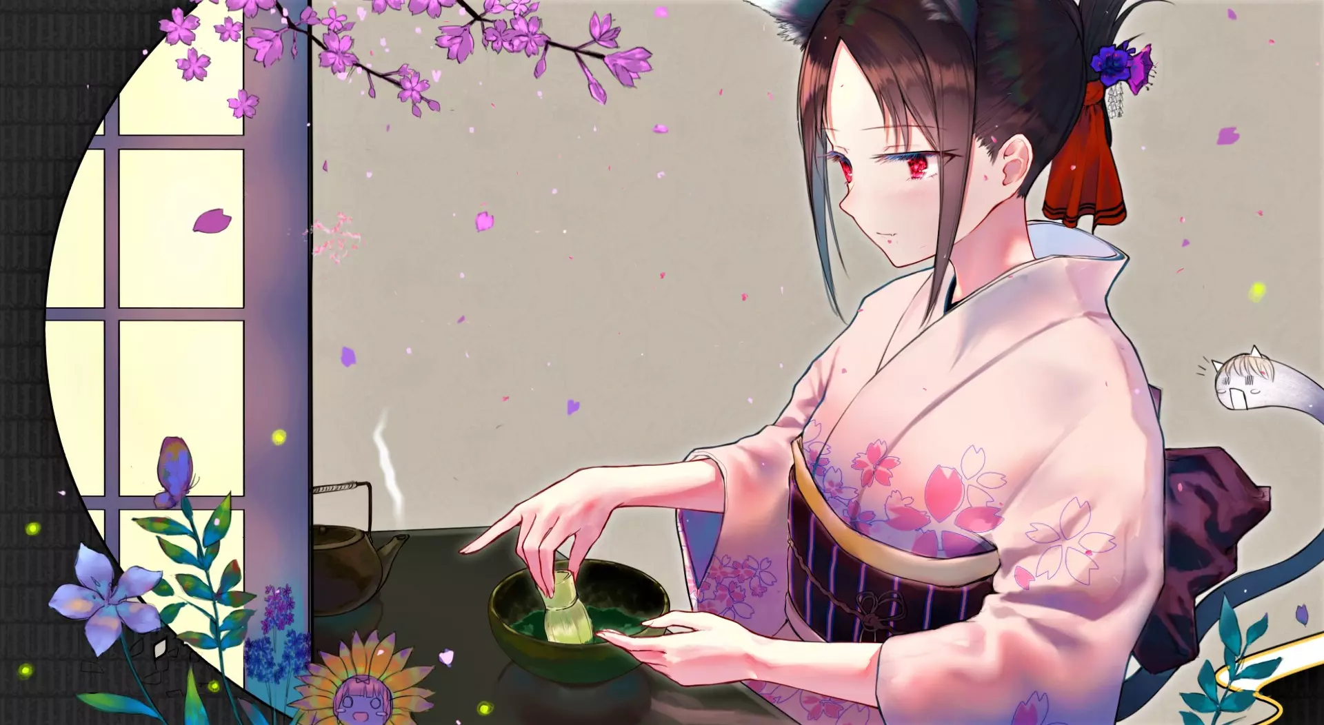 1920x1052 Live wallpaper Kaguya sama in Yukata Is War download on