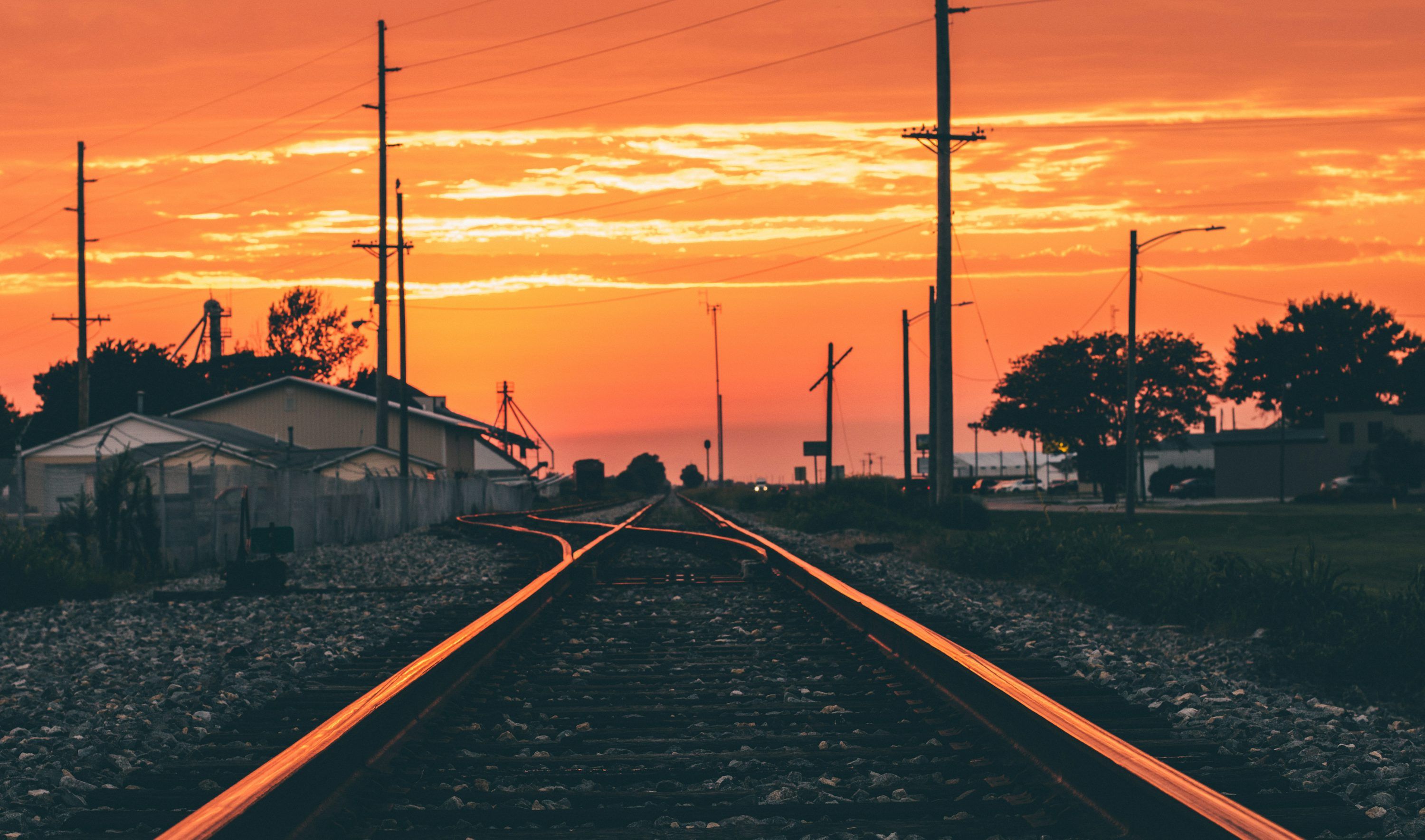 3000x1770 Eisenbahn Horizont Foto Foto auf