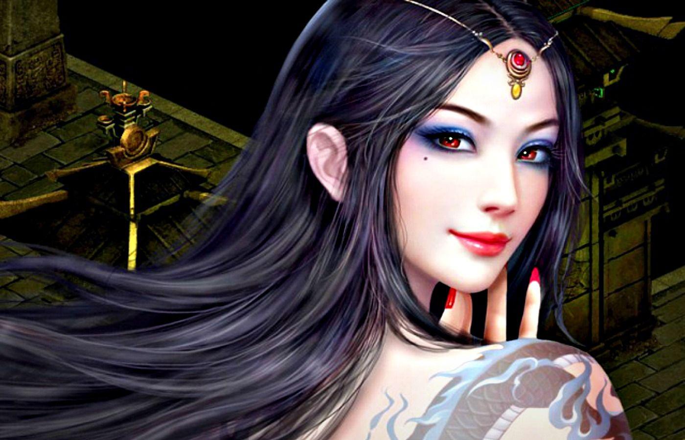 1400x900 Beautiful Girl With Attractive Eyes Fantasy Women Image Women Fantasy Women Painting HD Wallpaper
