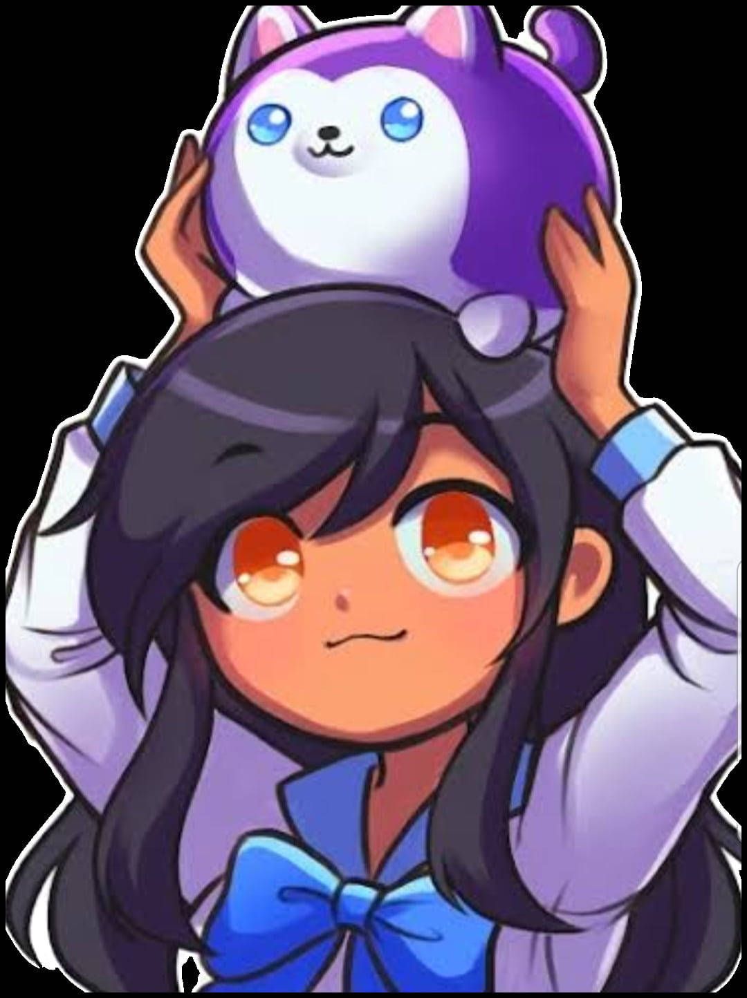 1080x1444 Download Aphmau And Cute Plush Wolf Wallpaper