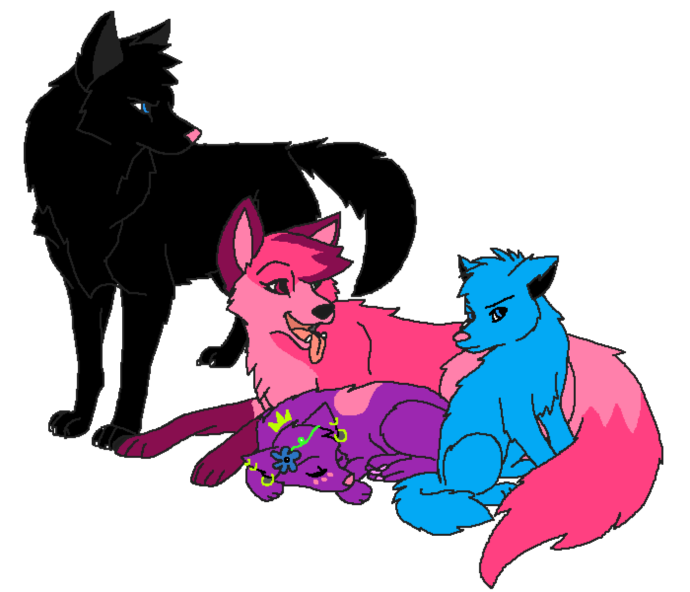 1400x1200 Pixilart Wolf Family