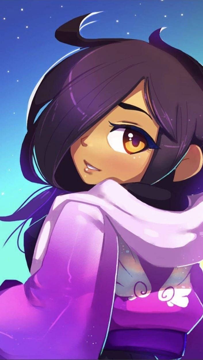 706x1255 Download Aphmau On A Purple Sweatshirt Wallpaper