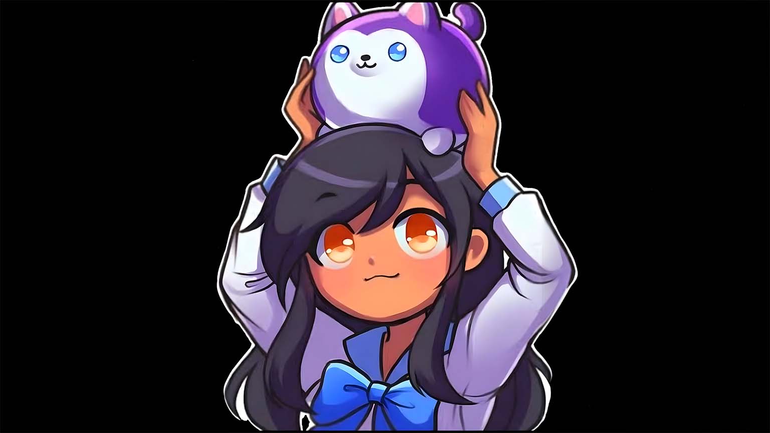 1536x864 Aphmau With Cute Plush Animal Desktop Wallpaper