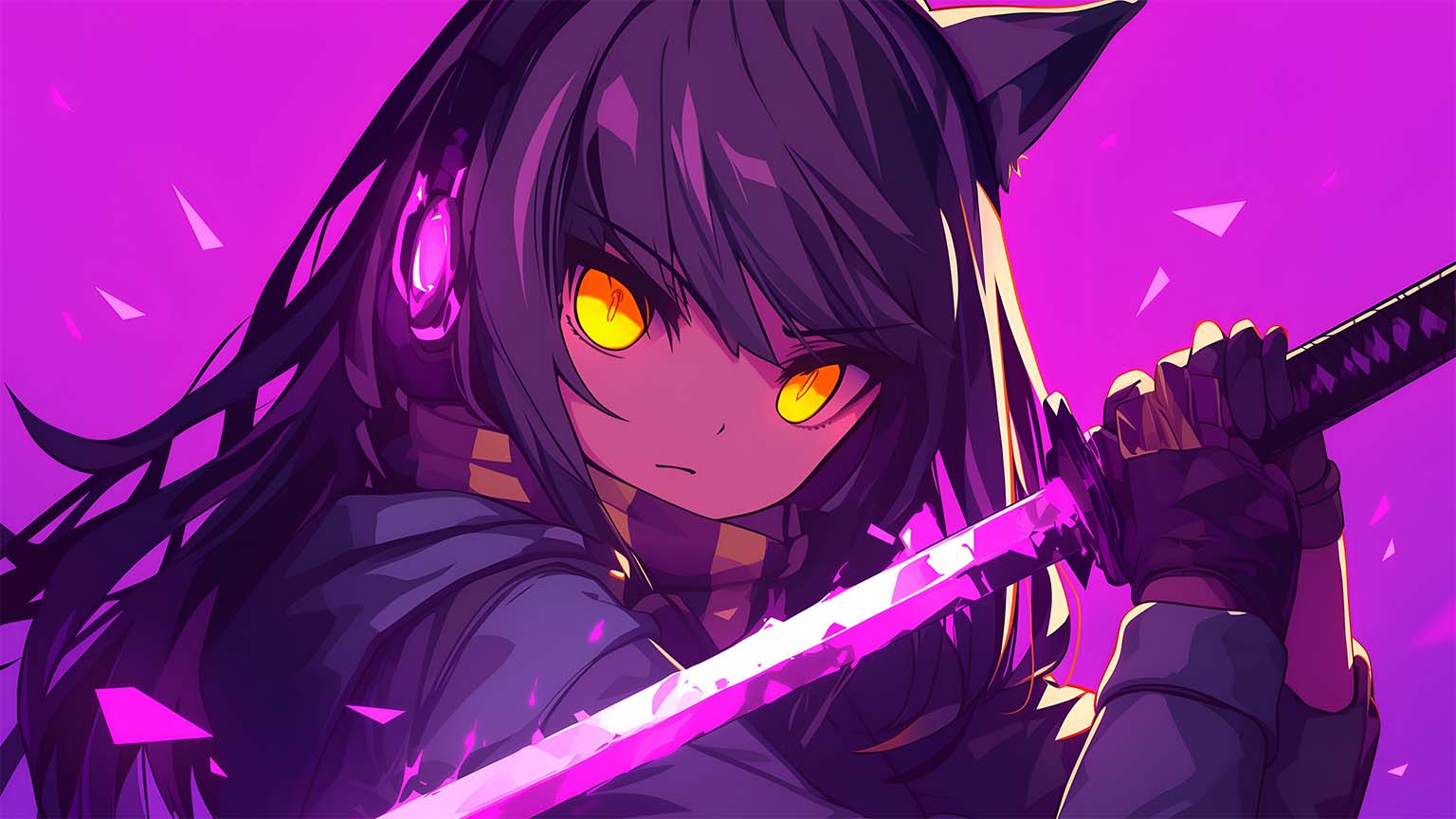 1536x864 Aphmau Purple Sword Wallpaper ⚔️