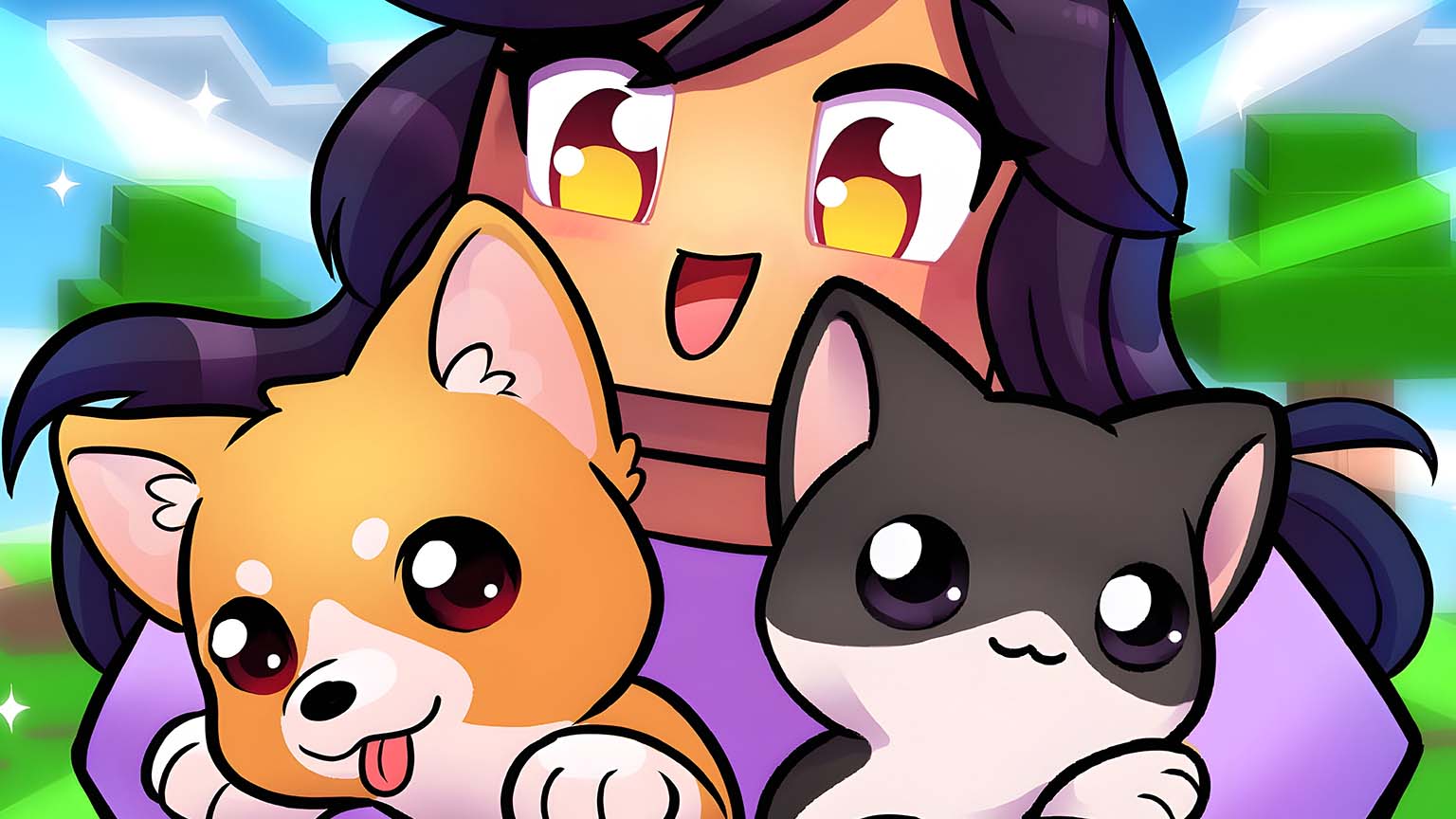 1536x864 Cute Aphmau Animals Desktop Wallpaper Aphmau Wallpaper
