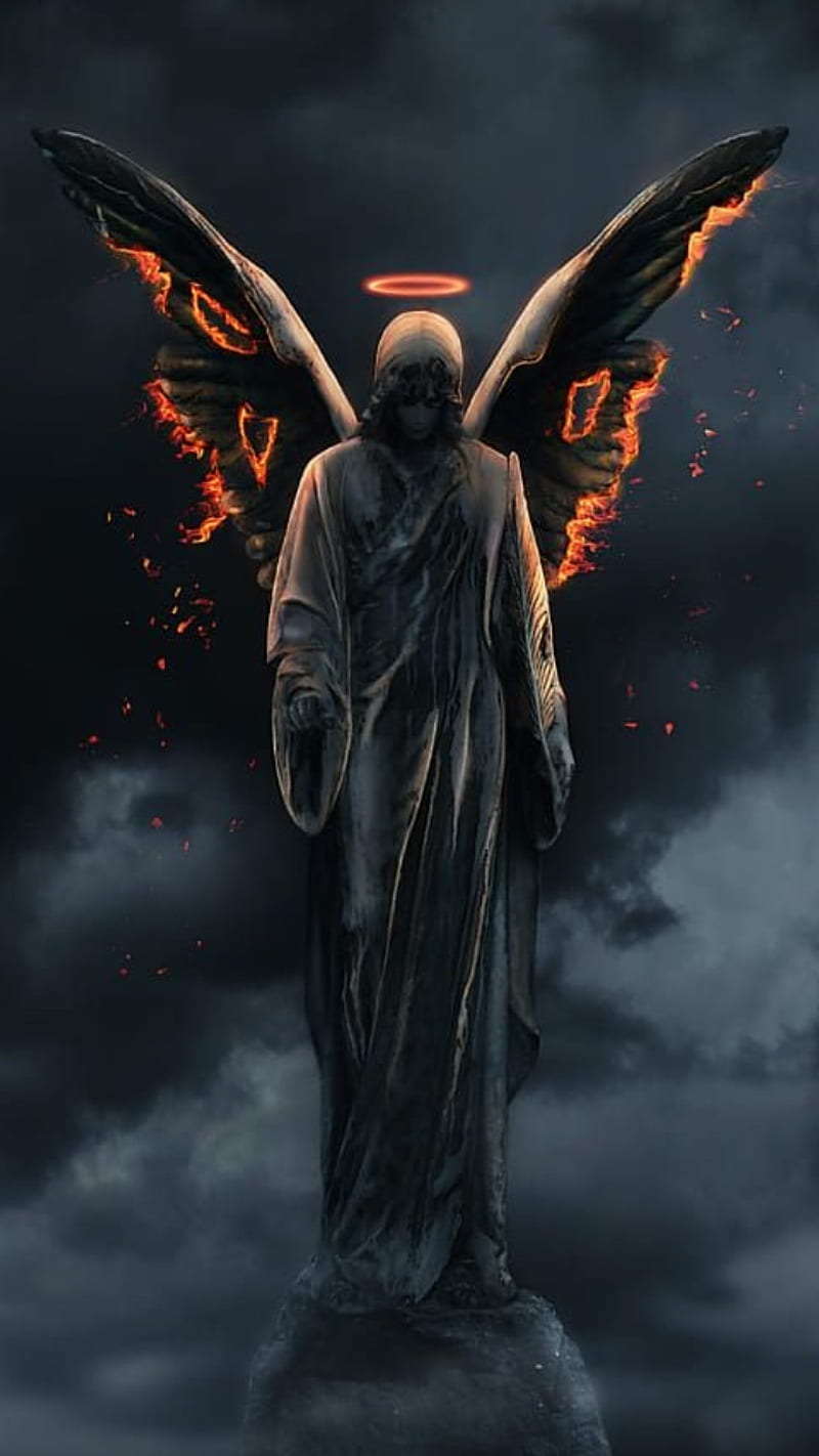 800x1422 Father, angel, black, dark, grim, holy, spirit, spiritual, HD phone wallpaper