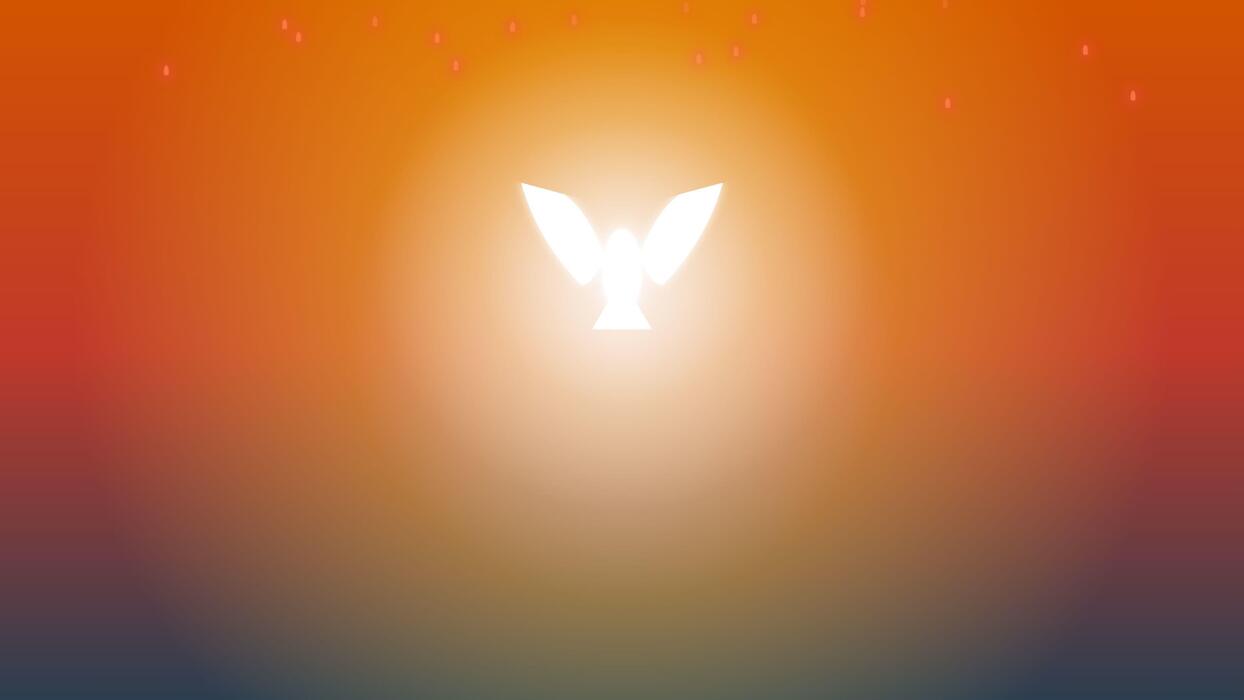 1244x700 Holy Spirit Dove Shining Brightly Against a Warm Gradient Background
