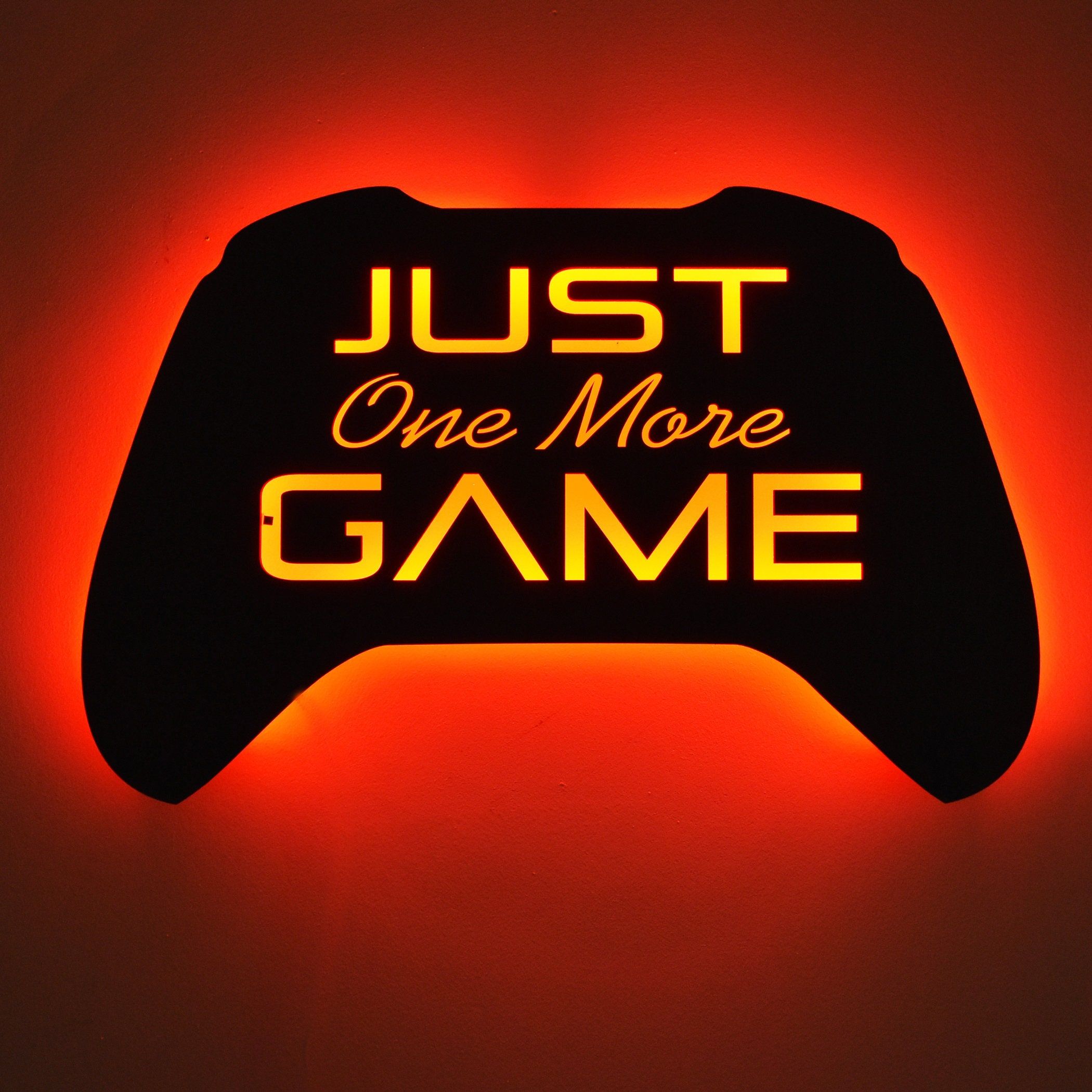2100x2100 LED Just One More Game Lighted Wall Sign, Gamer Gift, Game Room Light, Video Game Wall Art Lights Decor