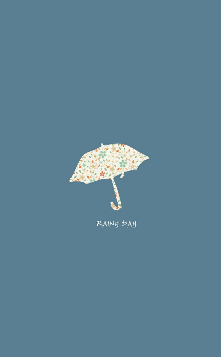 736x1189 Rainy Day Wallpaper for Lock Screen. Blue background umbrella design, Cozy home decor inspiration, Floral