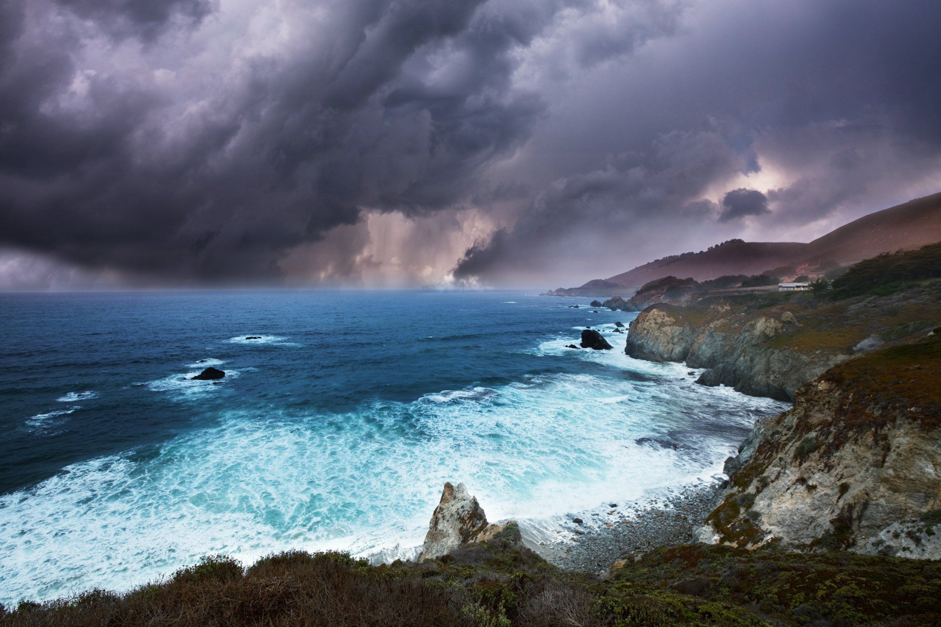 3000x2000 sea, Coast, Excitement, Cloudy, Clouds, Bad, Weather, Foam Wallpaper HD / Desktop and Mobile Background