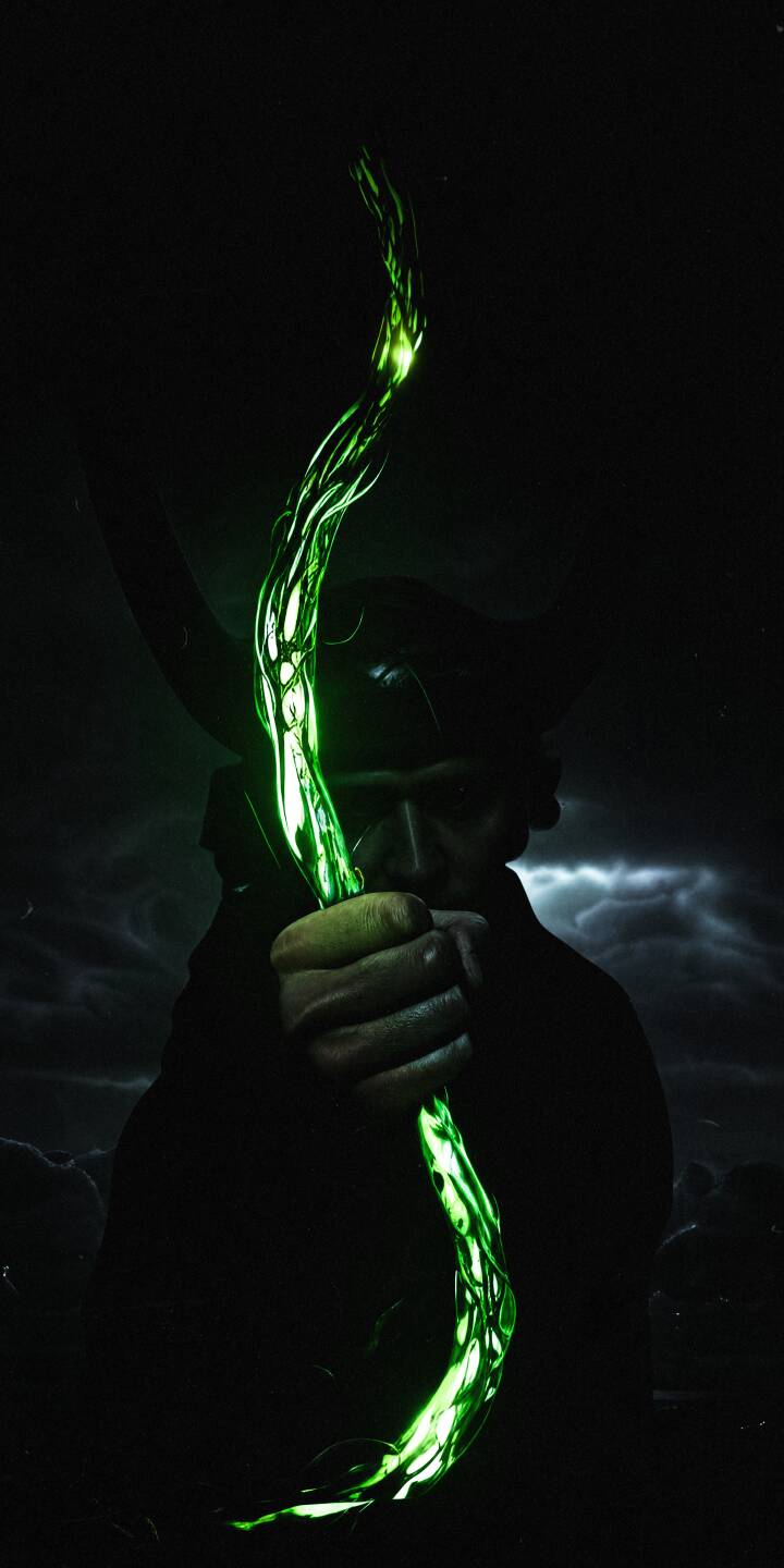 720x1440 Loki Glowing Scepter Wallpaper