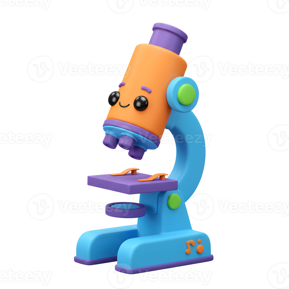 980x980 Cartoon Microscope with Happy Face for Science Education Illustration 58693703 PNG