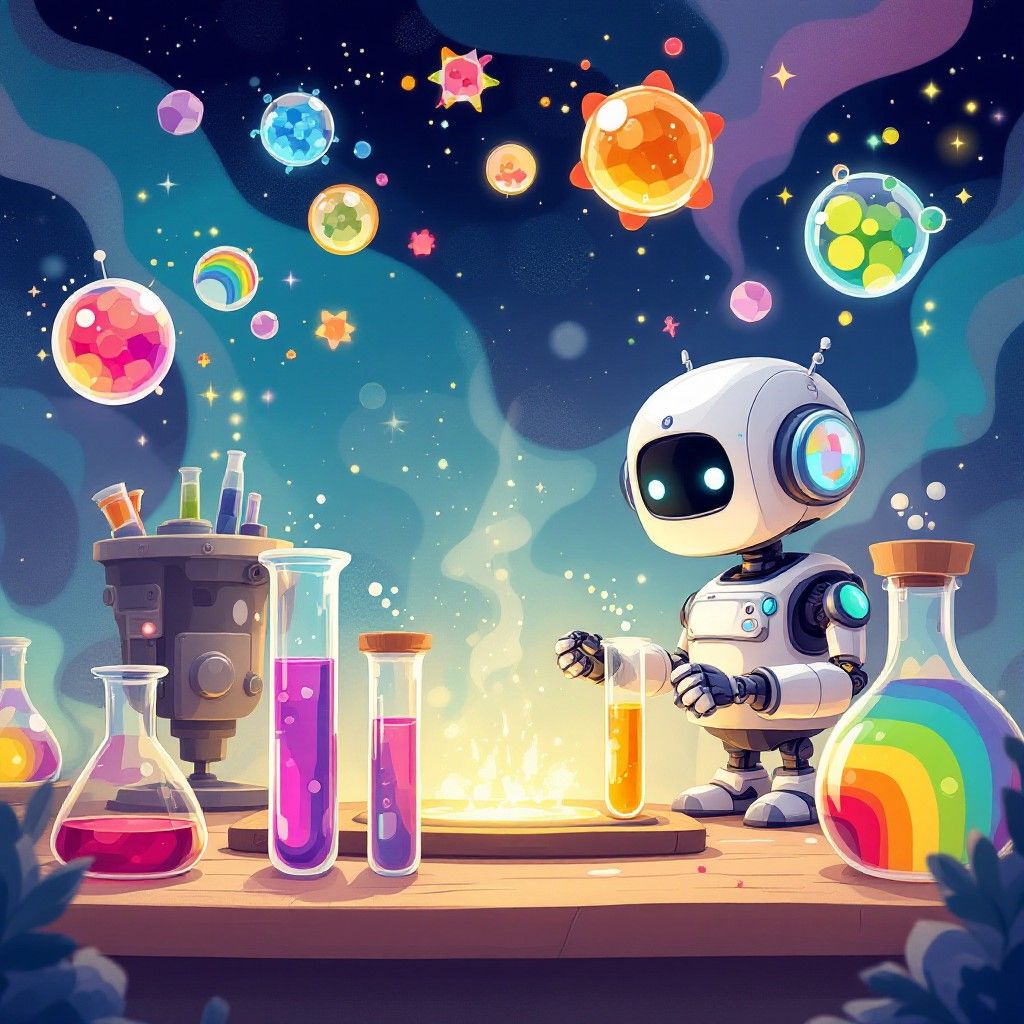 1024x1024 Download Magical Robot Scientist Image, Laboratory, Science