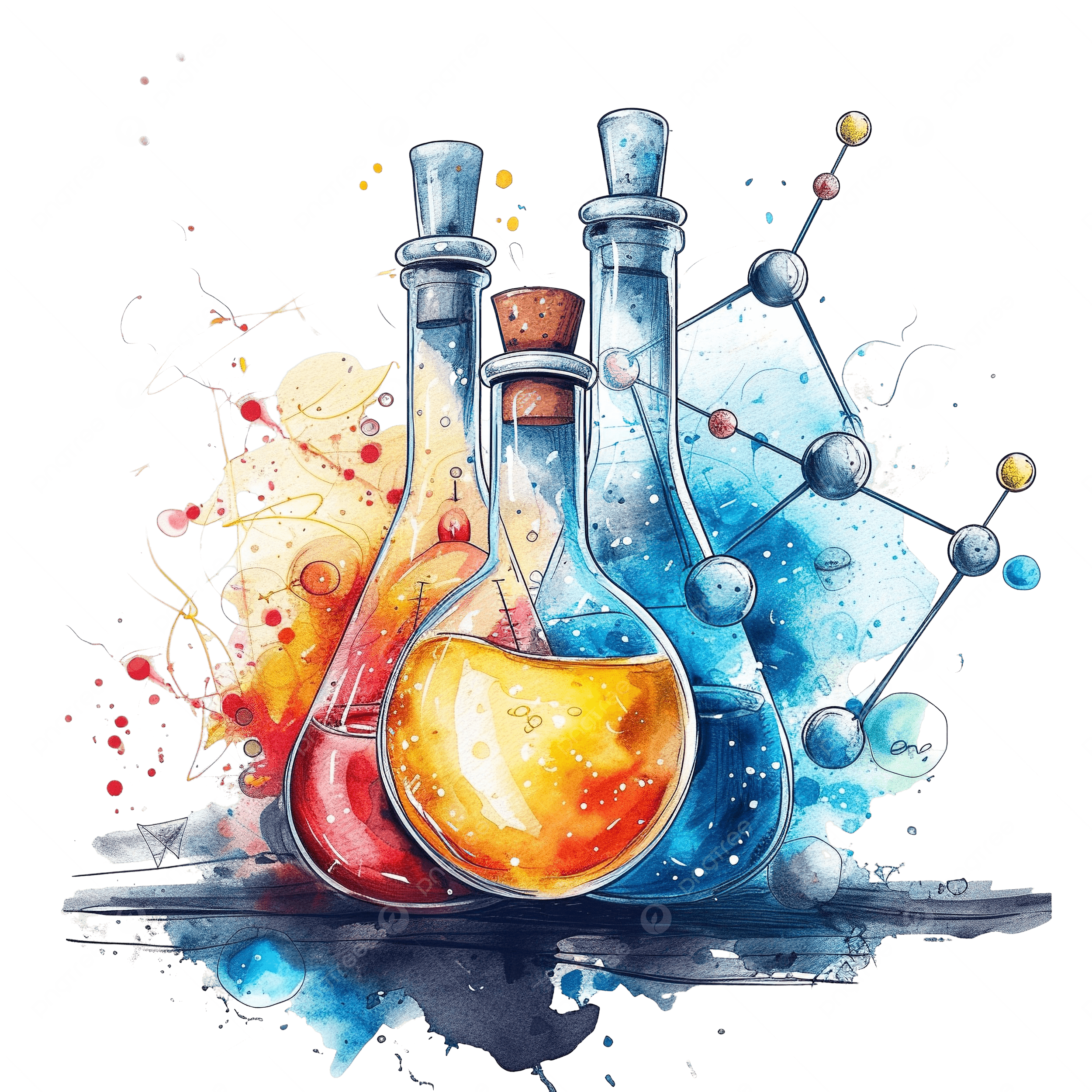 2500x2500 Watercolor Science Cartoon, Science Clipart, Cartoon Clipart, Watercolor Clipart PNG Transparent Image and Clipart for Free Download