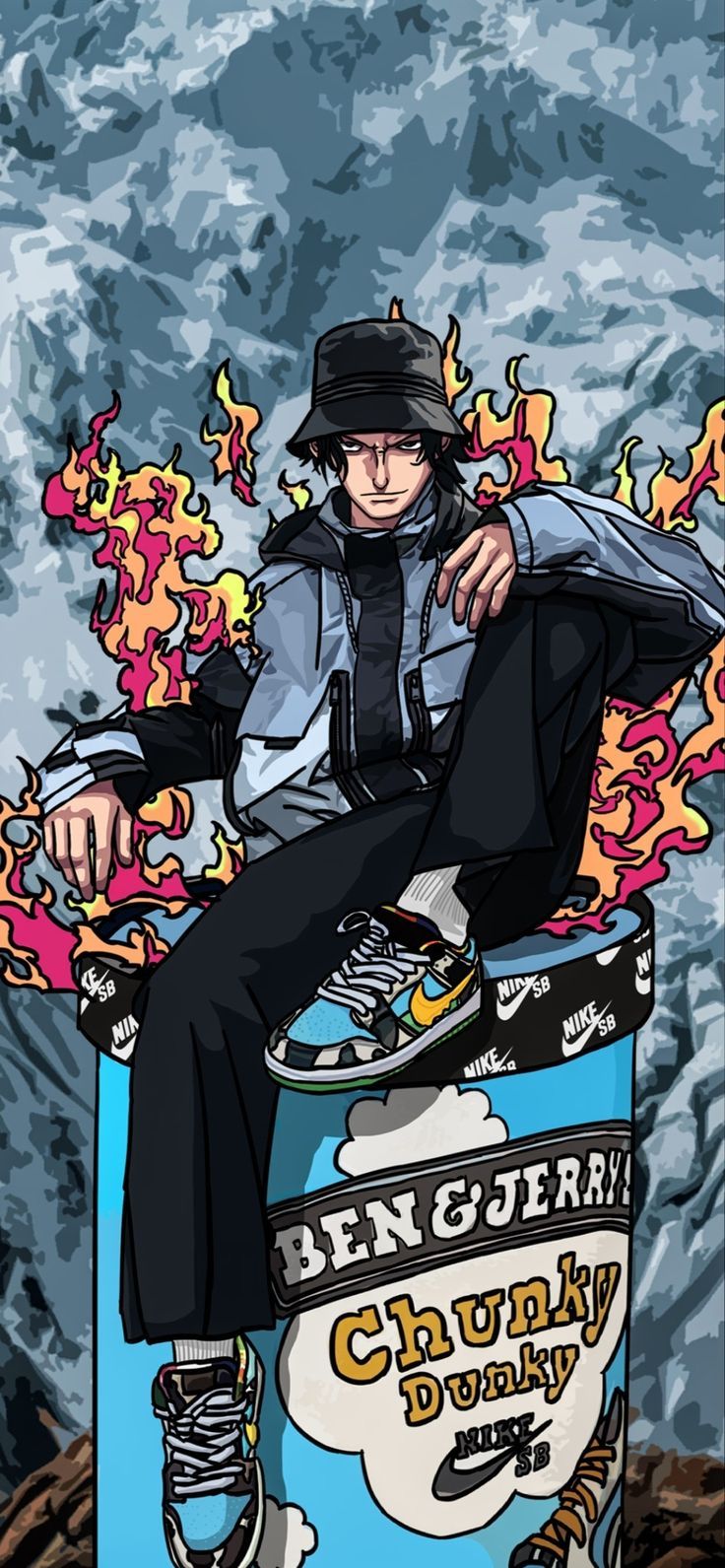 736x1591 Bleach drip wallpaper. Bleach characters dripped out, One piece skateboard, One piece ace