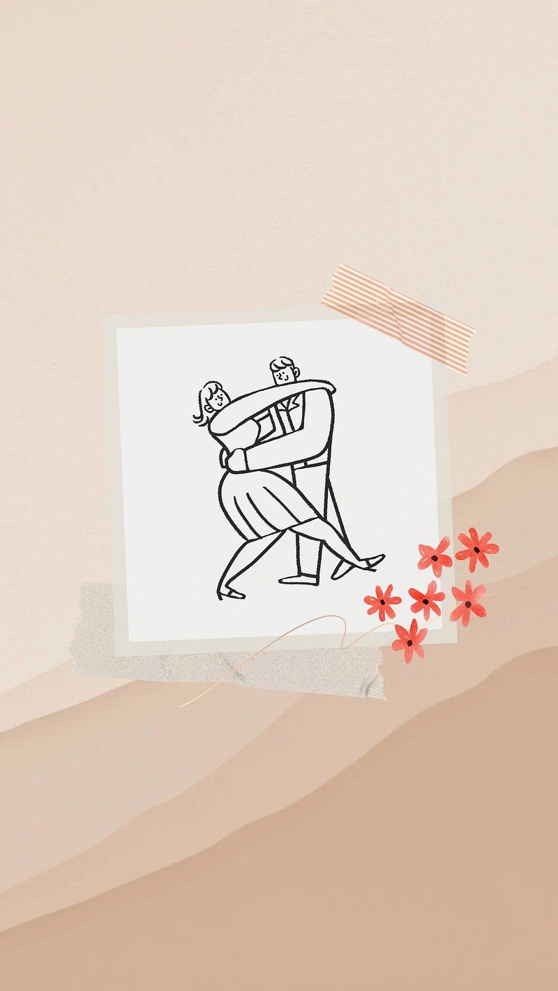 800x1422 Couple dance doodle iPhone wallpaper. Premium Photo Illustration