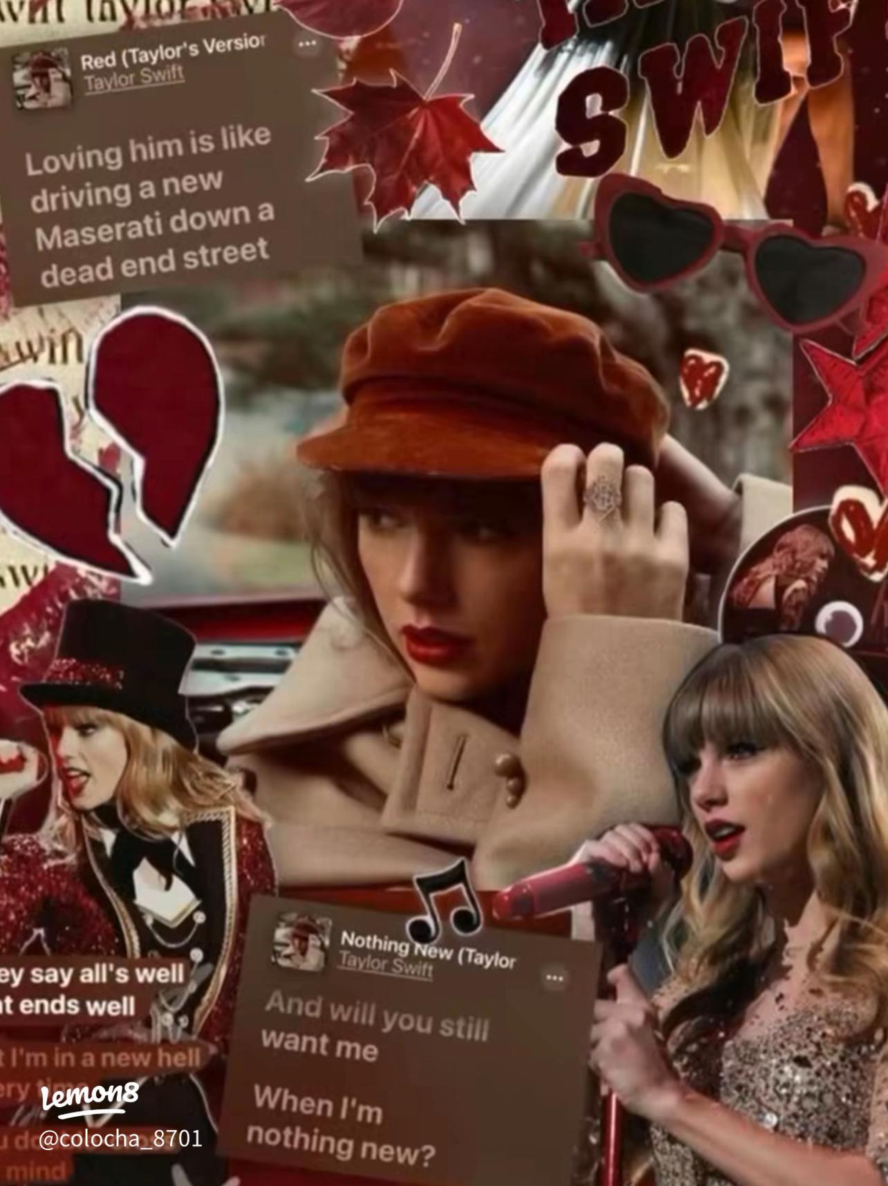 1284x1716 Taylor Swift 'Red' Shuffle Wallpaper: Aesthetic All Too Well iPhone Collage