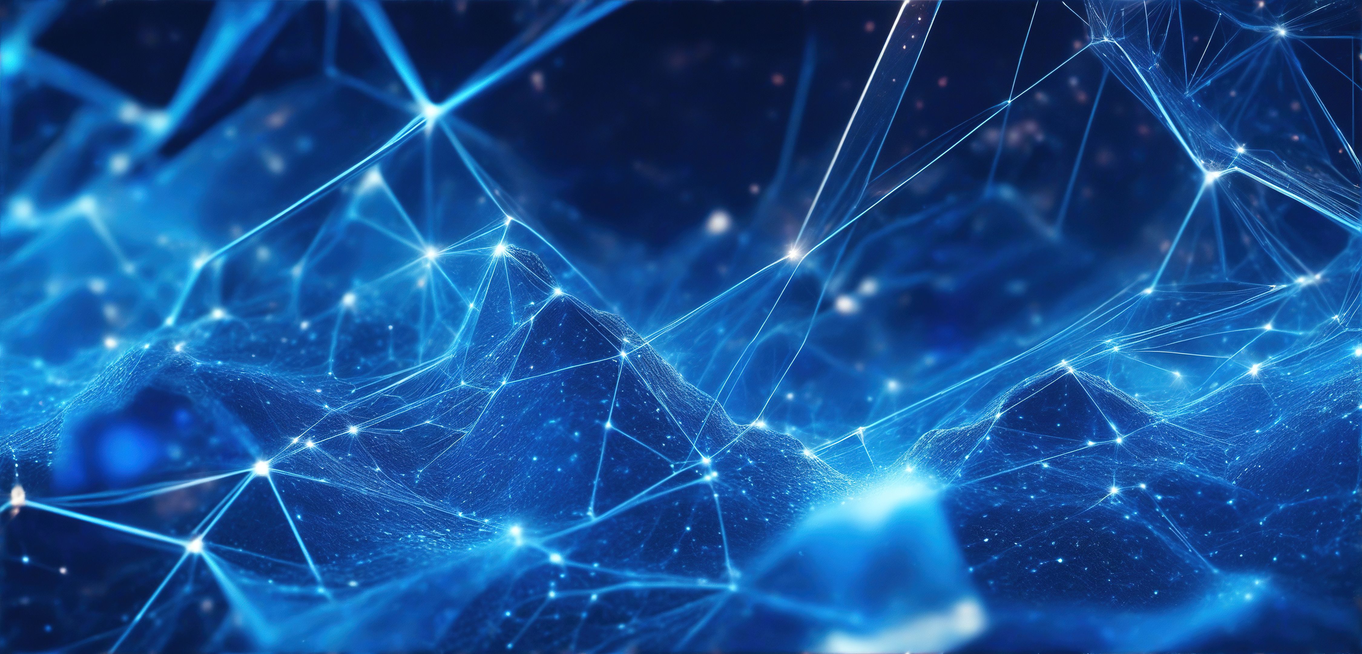 4500x2160 Connected dots Wallpaper 4K, Futuristic, Blue background