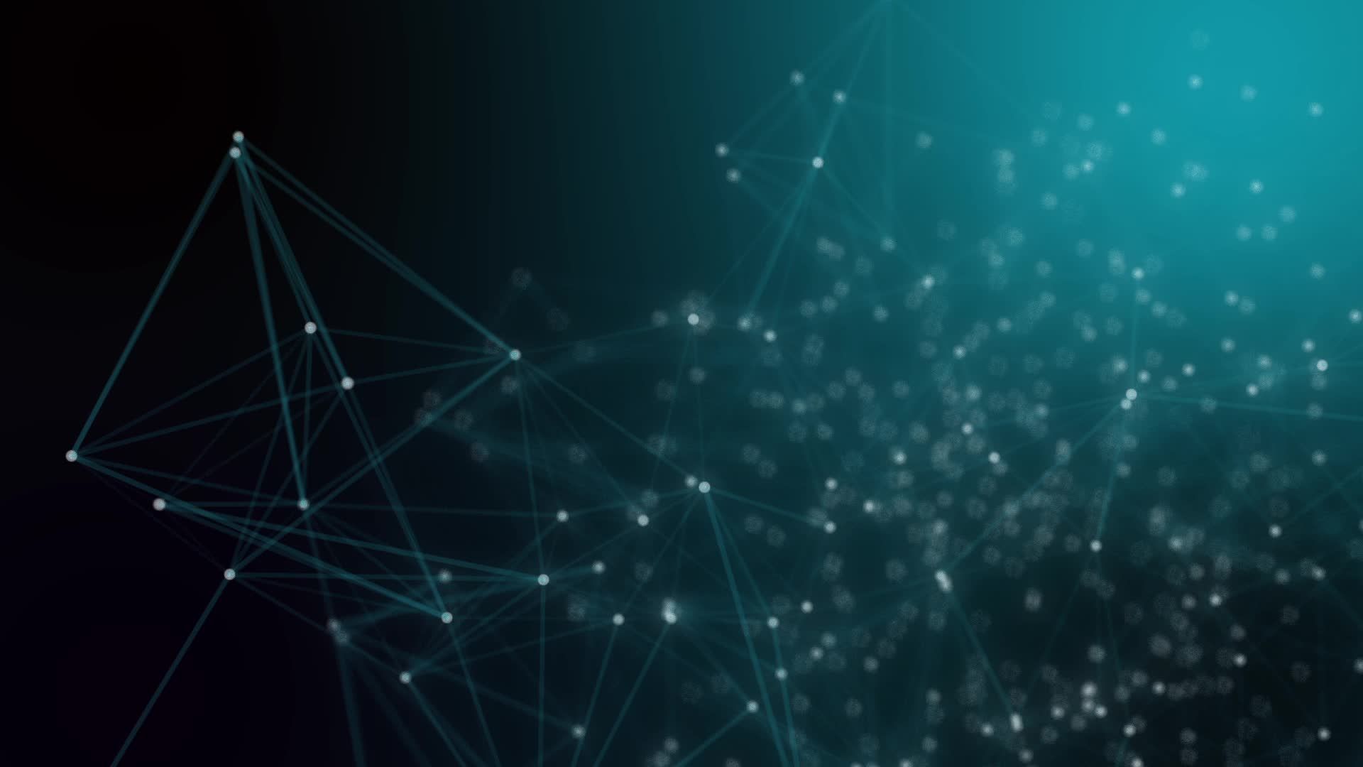 1920x1080 Abstract connected dots on bright blue background. Technology concept