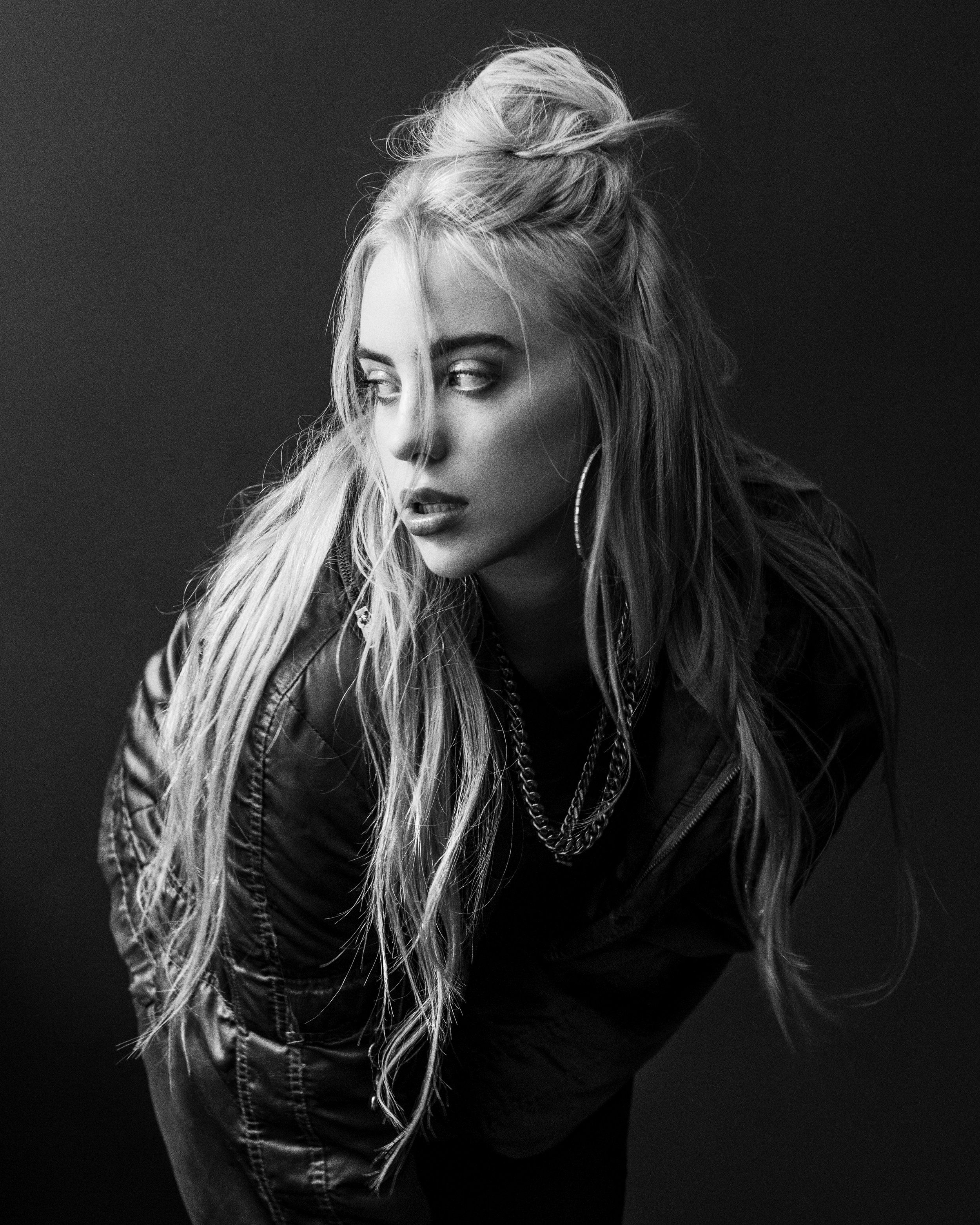 2500x3125 Billie Eilish Black And White Wallpaper