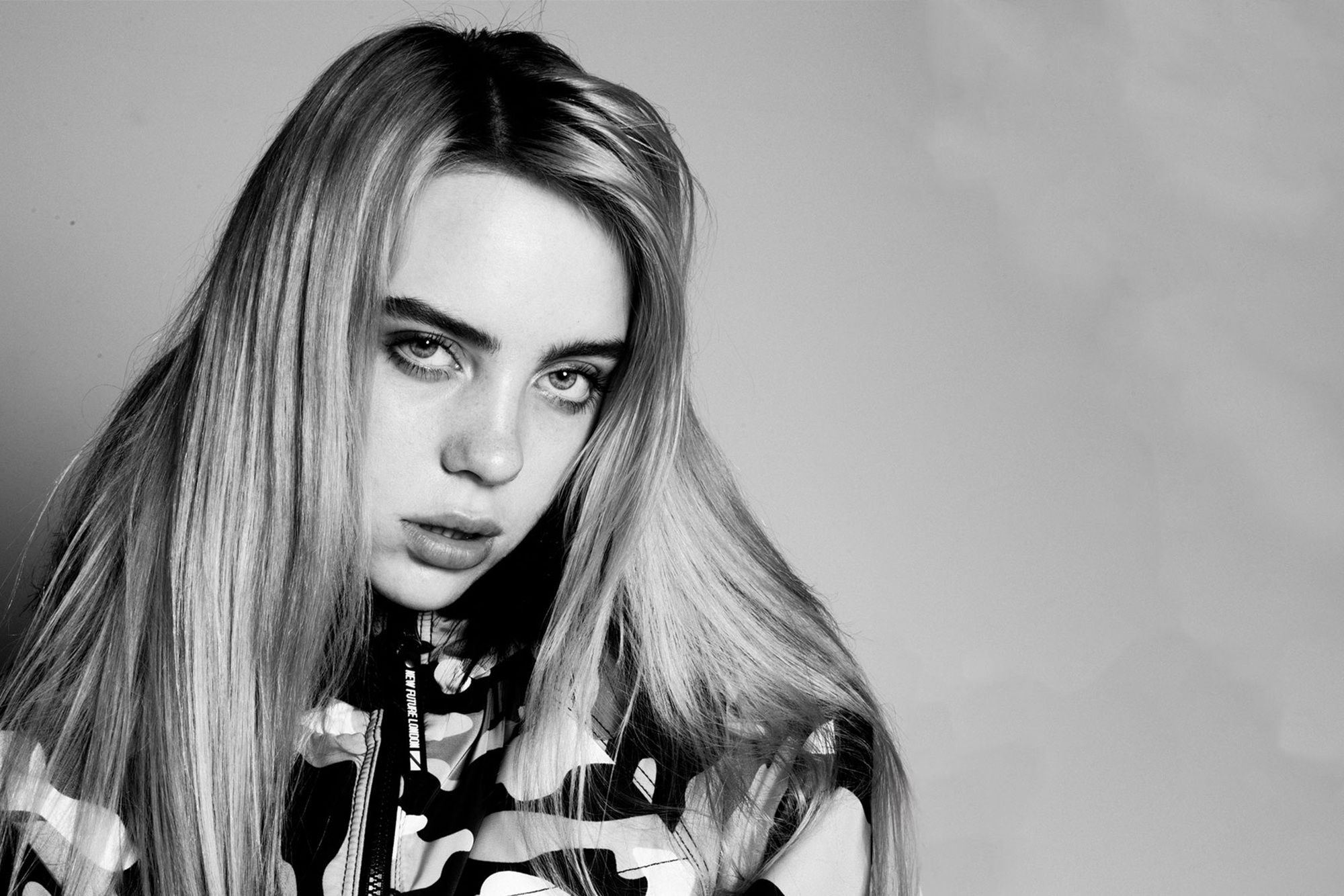 2000x1334 Download American Singer Black & White Music Billie Eilish HD Wallpaperx1334