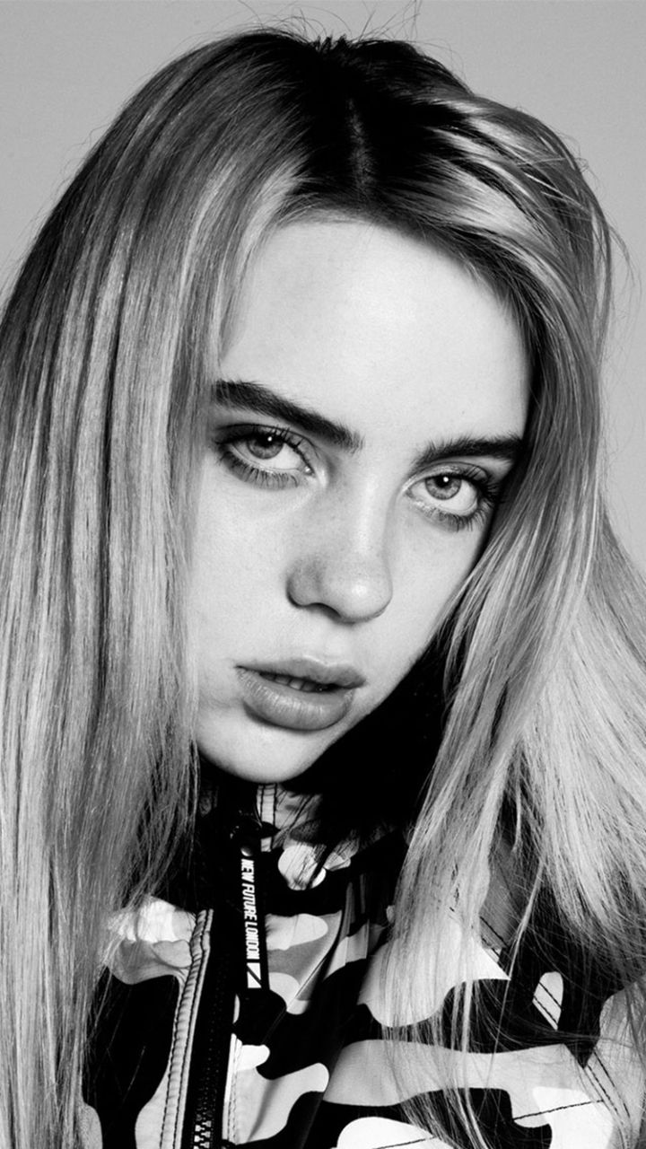 720x1280 Phone wallpaper: Billie Eilish, Music, Singer, American, Black & White 1357794
