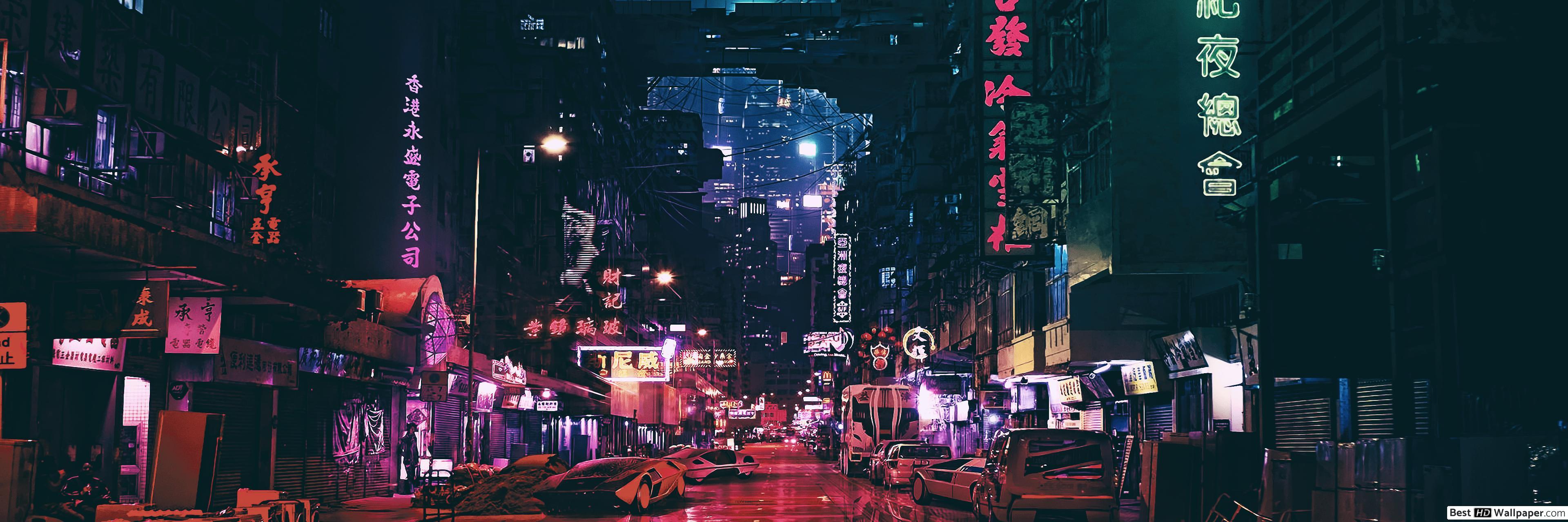 3840x1280 Double Monitor City Wallpaper