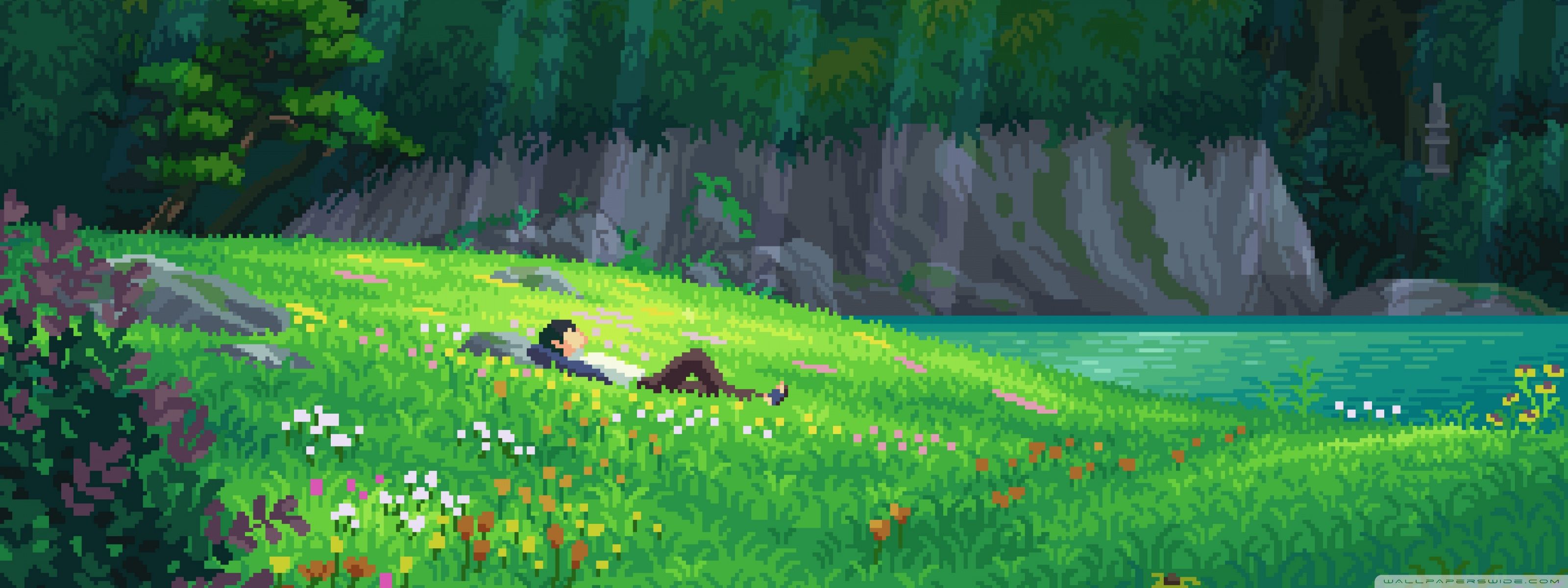 3200x1200 Pixel Art 4K UHD Wallpaper for UltraHD Desktop and TV : Widescreen and UltraWide Display : Dual Monitor : Smartphone and Tablet Devices