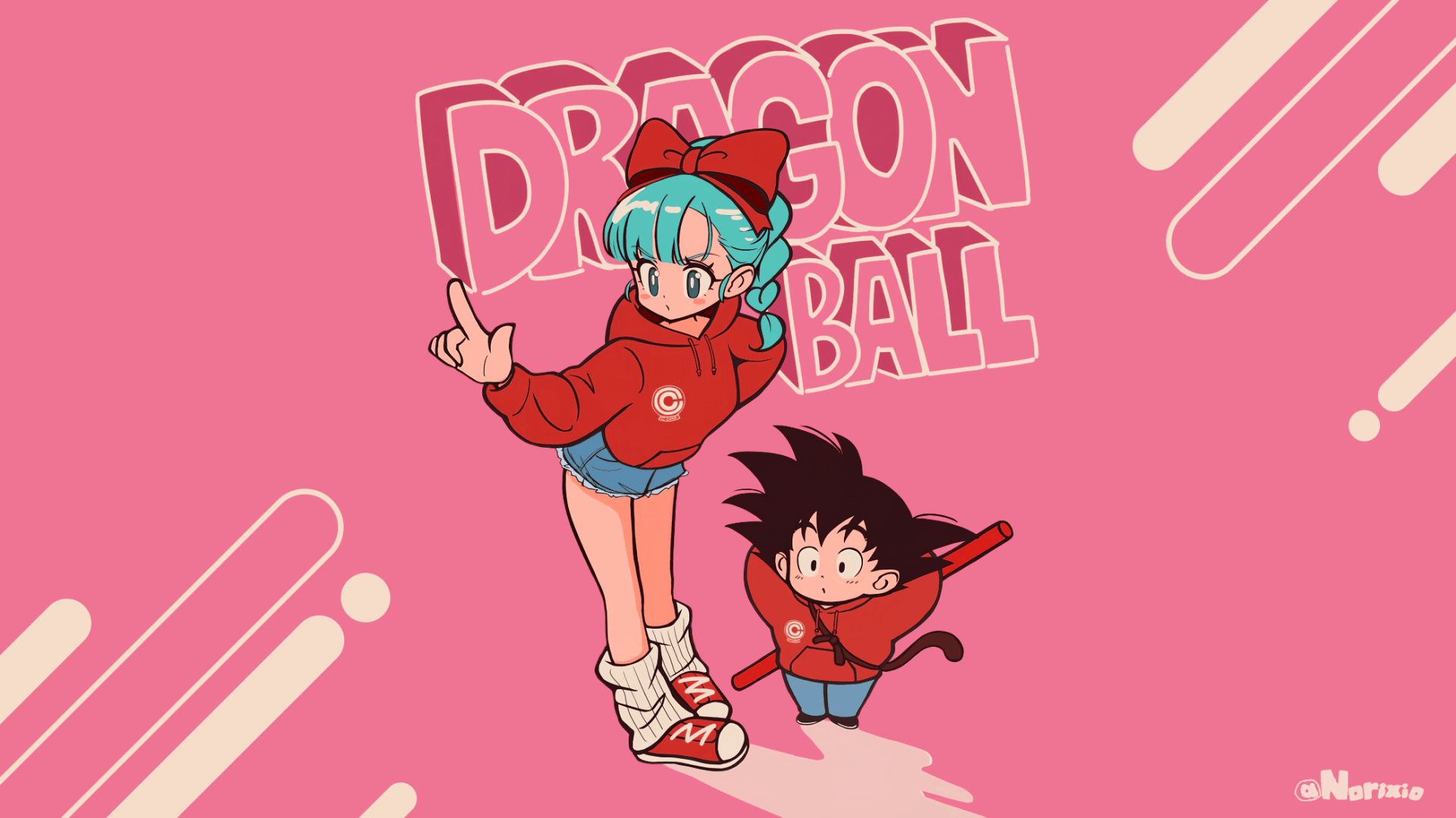 1920x1080 Dragon Ball HD: Bulma & Goku Anime Vibes Wallpaperx1175