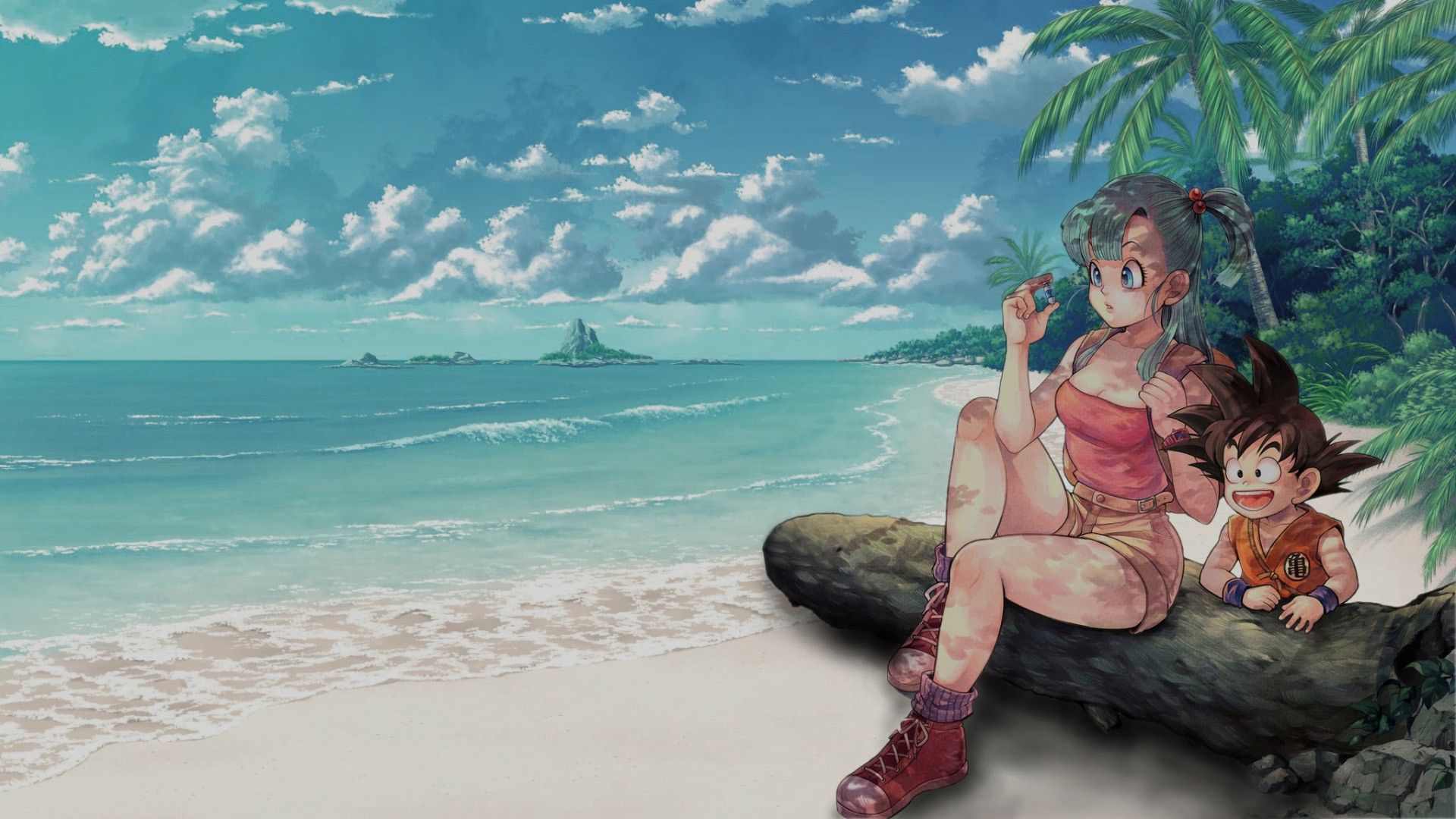 1920x1080 Bulma And Goku HD Dragon Ball Wallpaper
