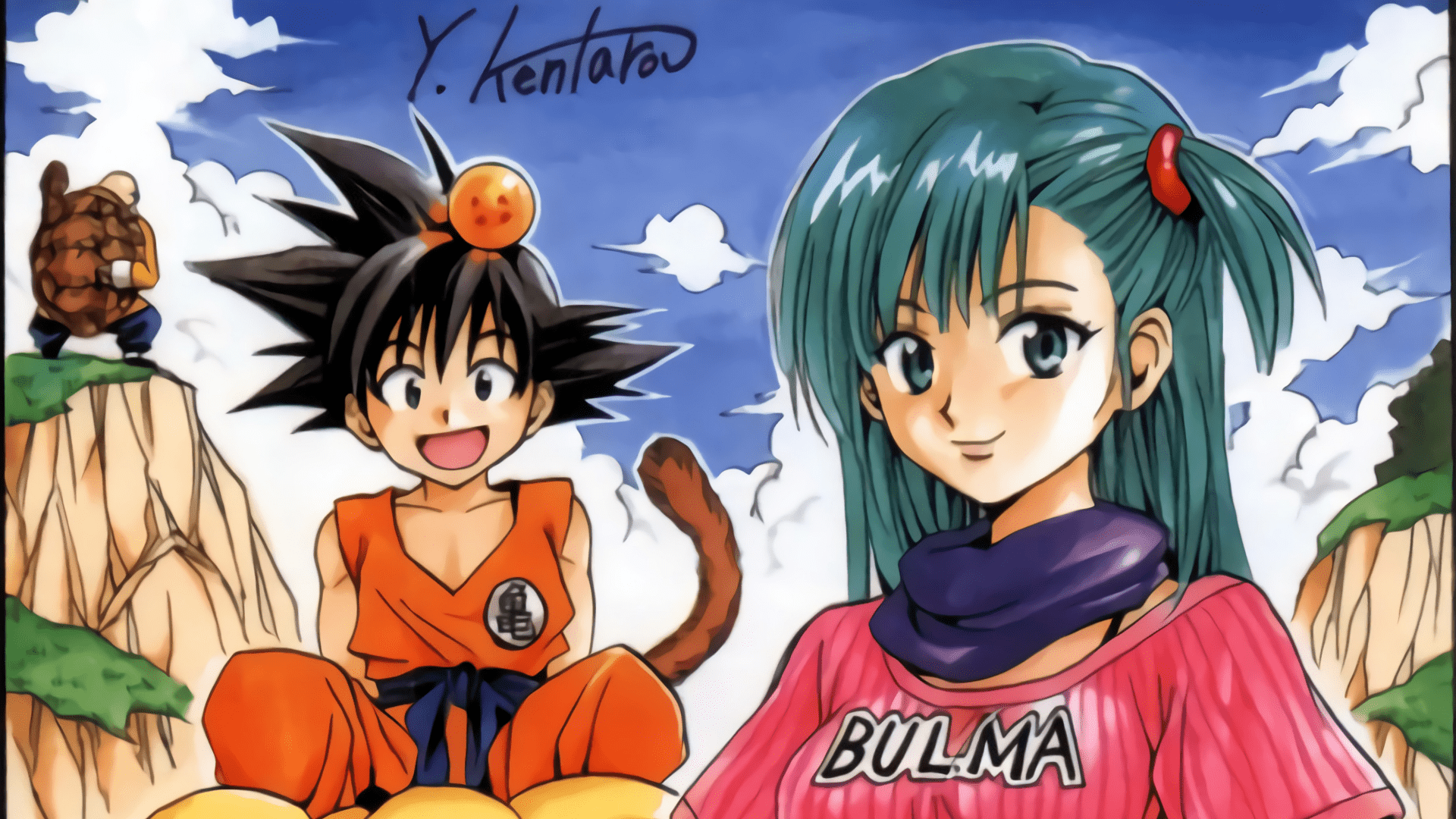 1920x1080 Dragon Ball HD: Goku & Bulma Iconic Anime Duo Wallpaper