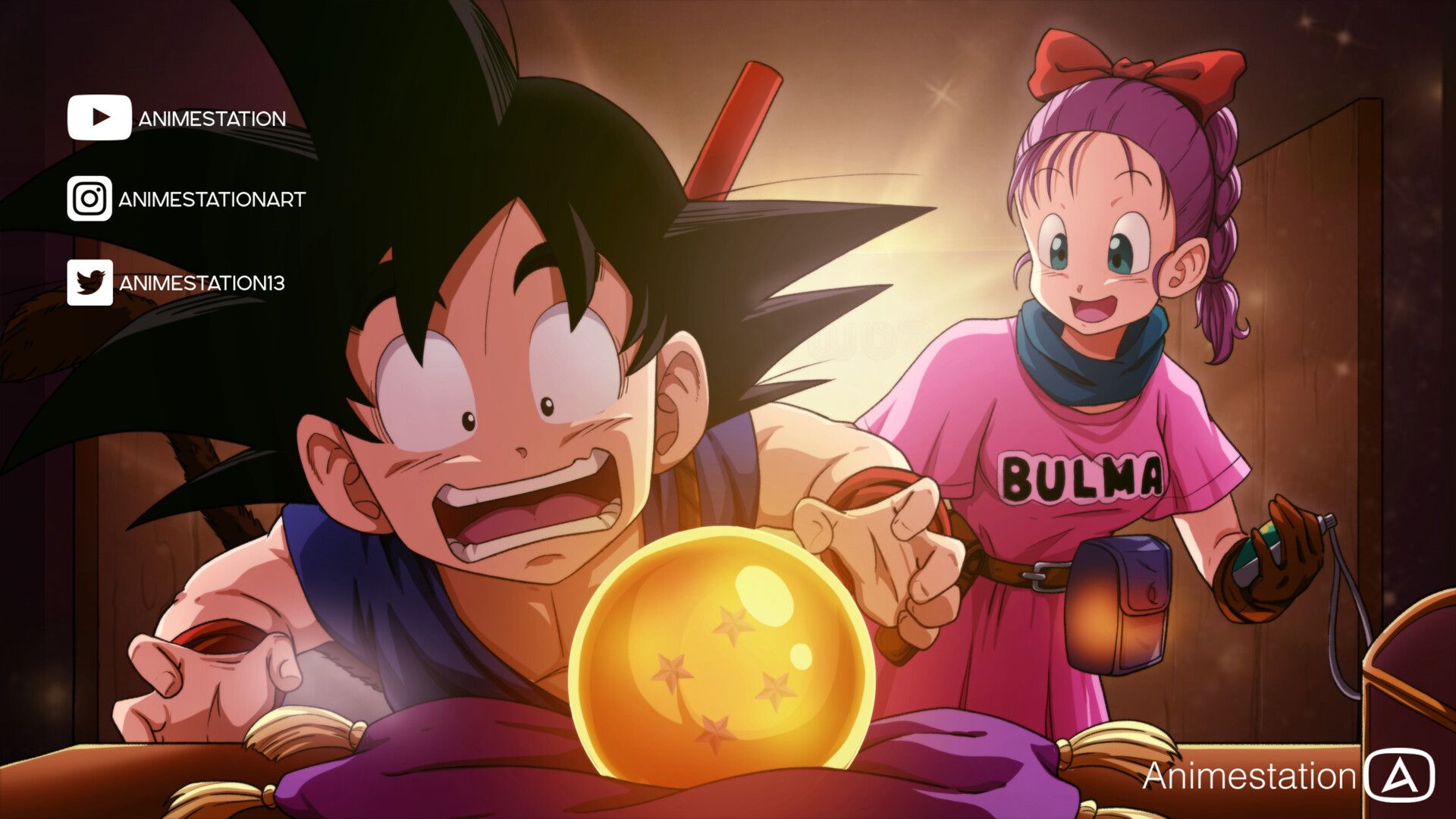 1920x1080 FanArt. Bulma & Son Goku