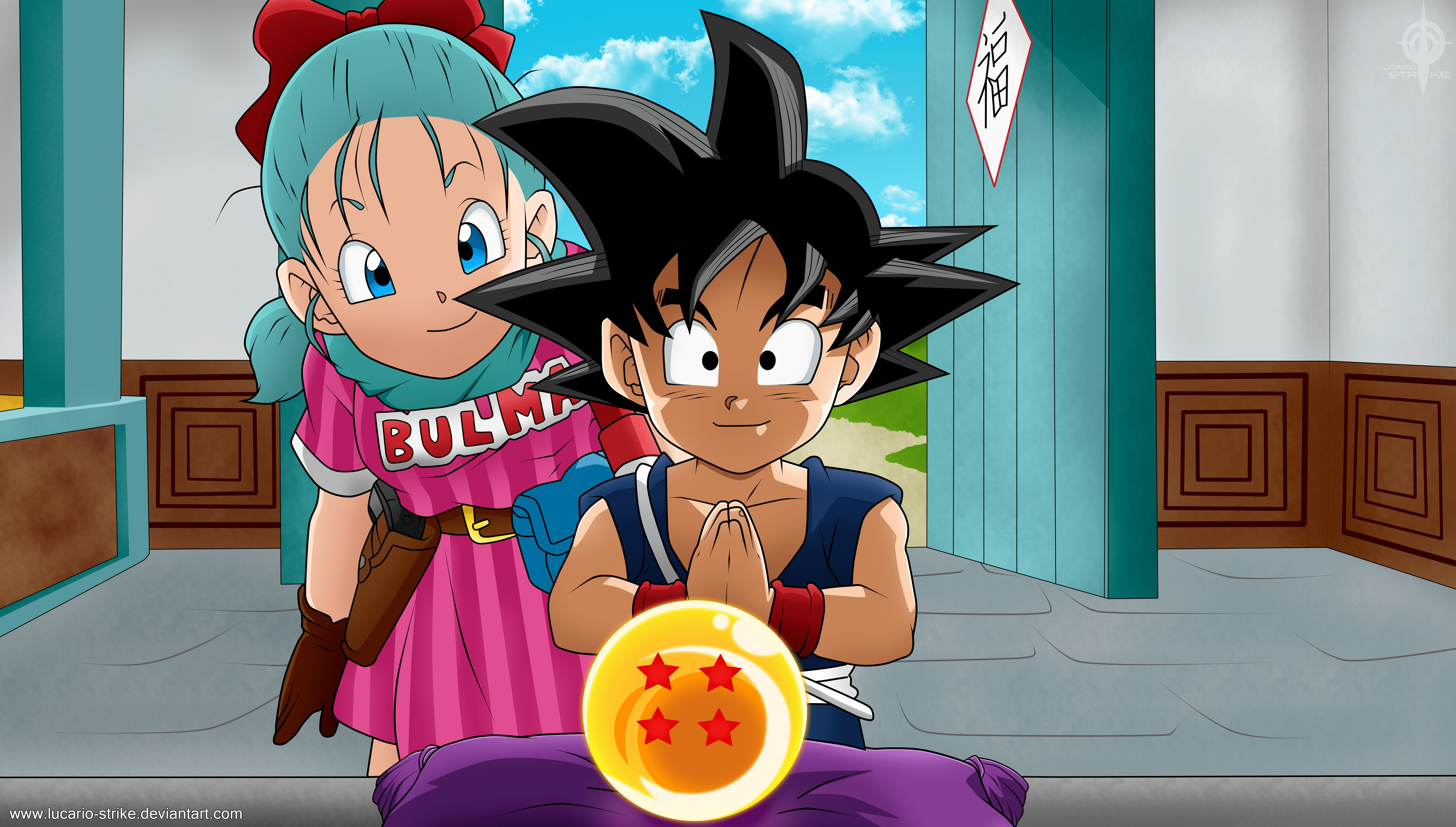 7045x4000 4K Ultra HD Dragon Ball Wallpaper: Bulma And Goku Adventure By Lucario Strikex4000