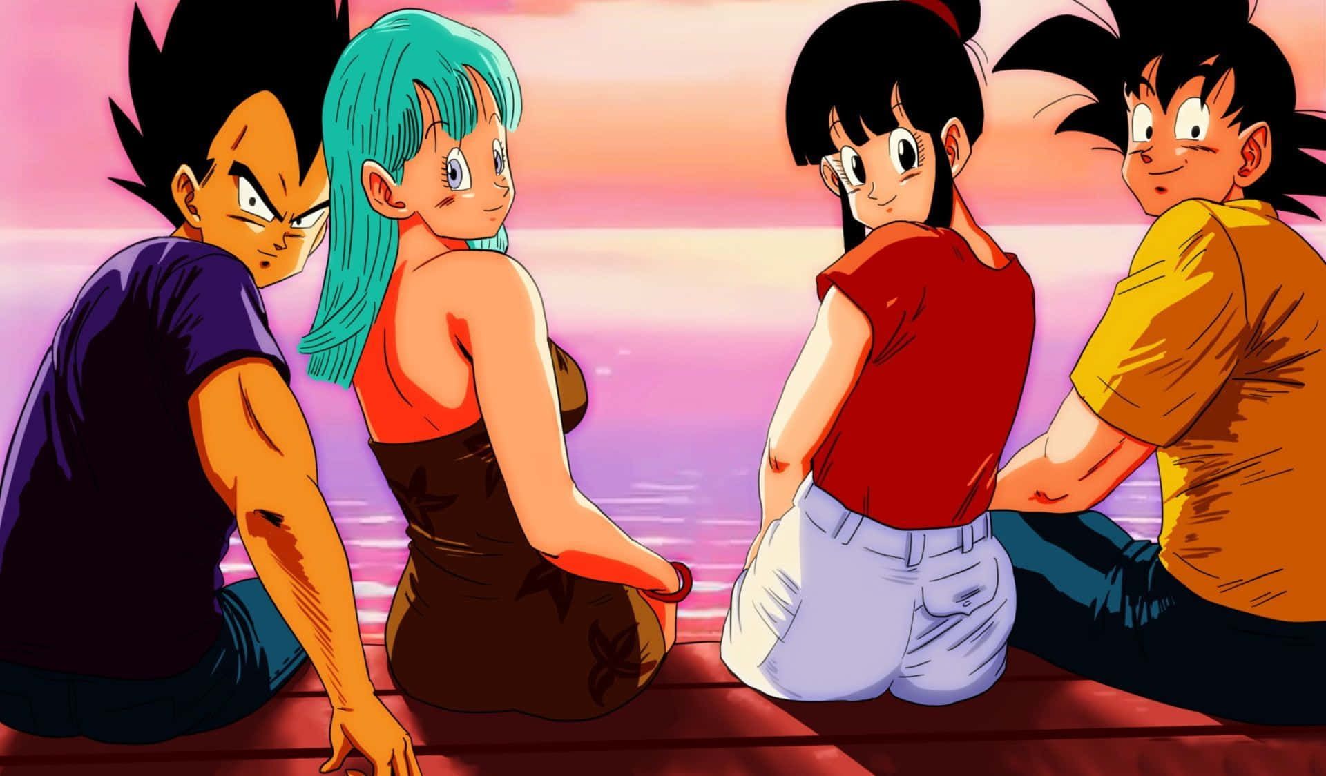 1920x1124 Download Goku And Chichi With Vegeta And Bulma Wallpaper