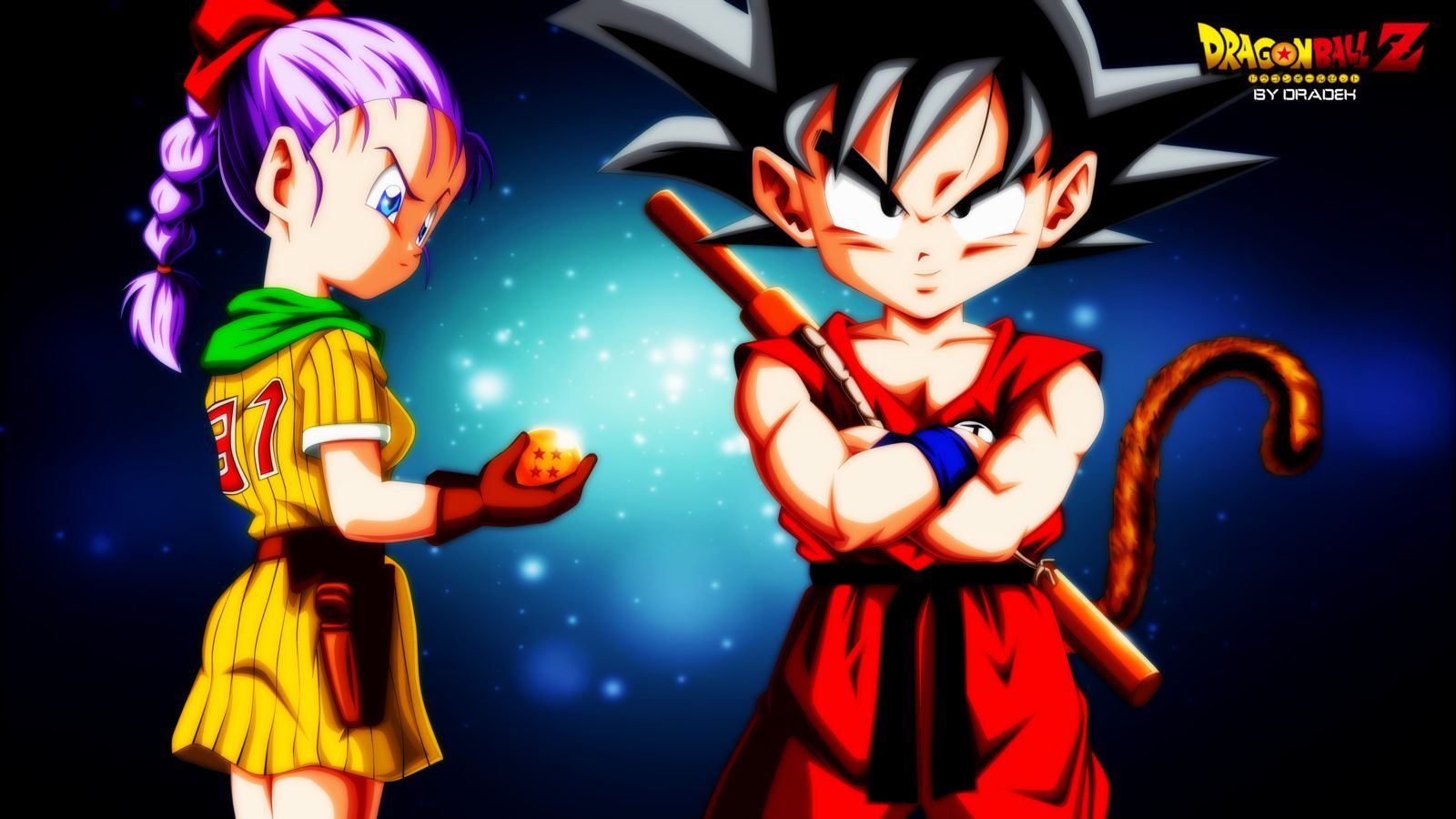 1600x900 Desktop wallpaper: Dragon Ball, Goku, Bulma (Dragon Ball), Anime, Dragon Ball Z 4K free download for PC. 376660