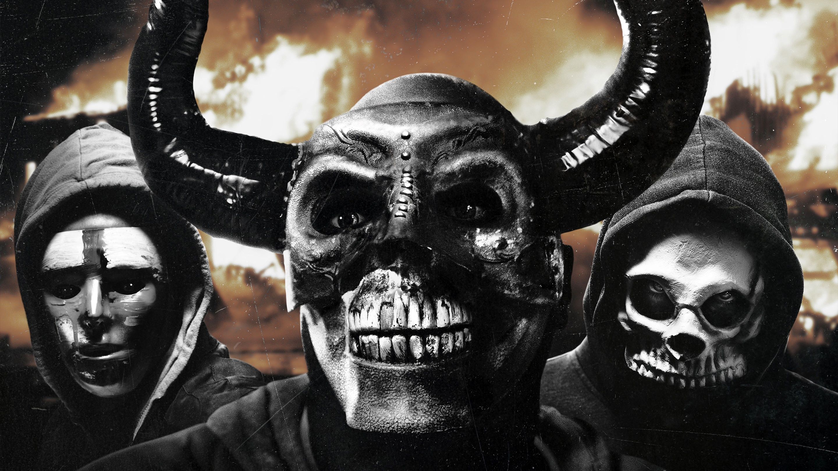 2880x1620 The First Purge HD: Dark Masks and Chaos Unleashed Wallpaperx1620