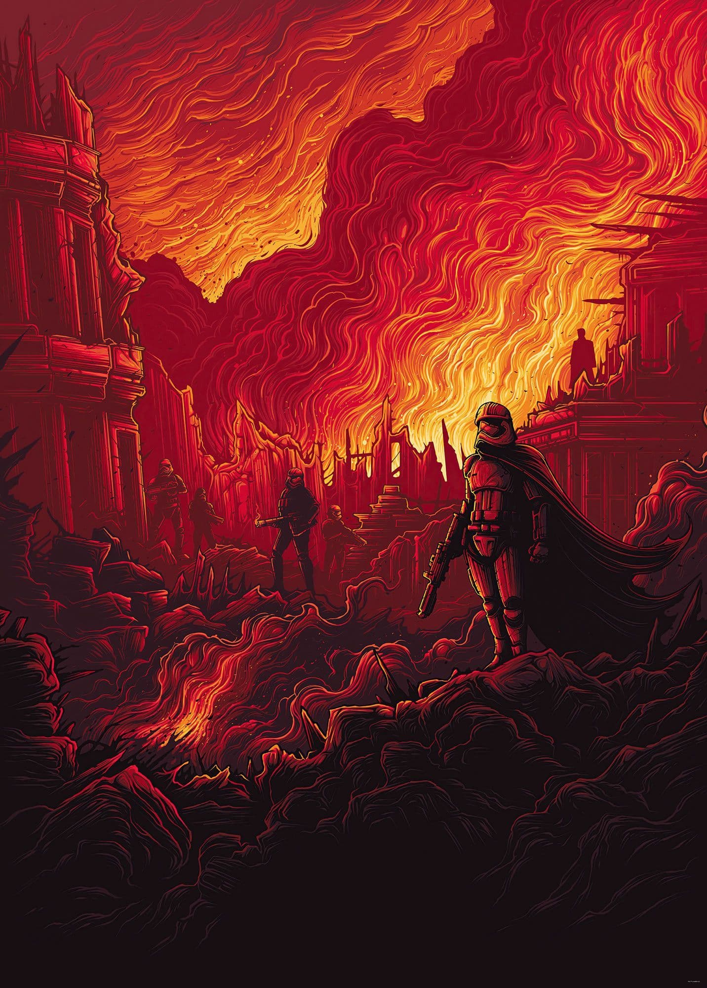 1432x2000 First Order Purge Burning City Non Woven Wallpaper Mural